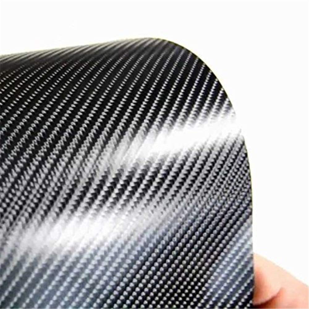 4D Black Carbon Fiber Vinyl Wrap Sticker - Air Release Technology, Anti-Wrinkle, Easy to Install (12