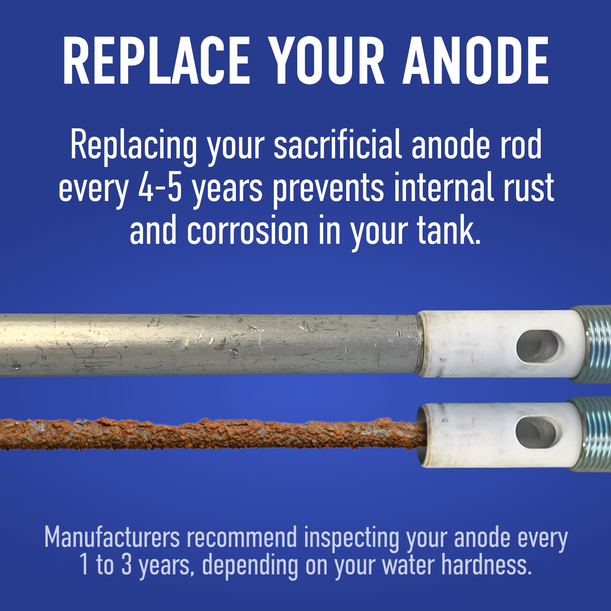 Aluminum Anode Rod for Bradford White Water Heaters - 3/4