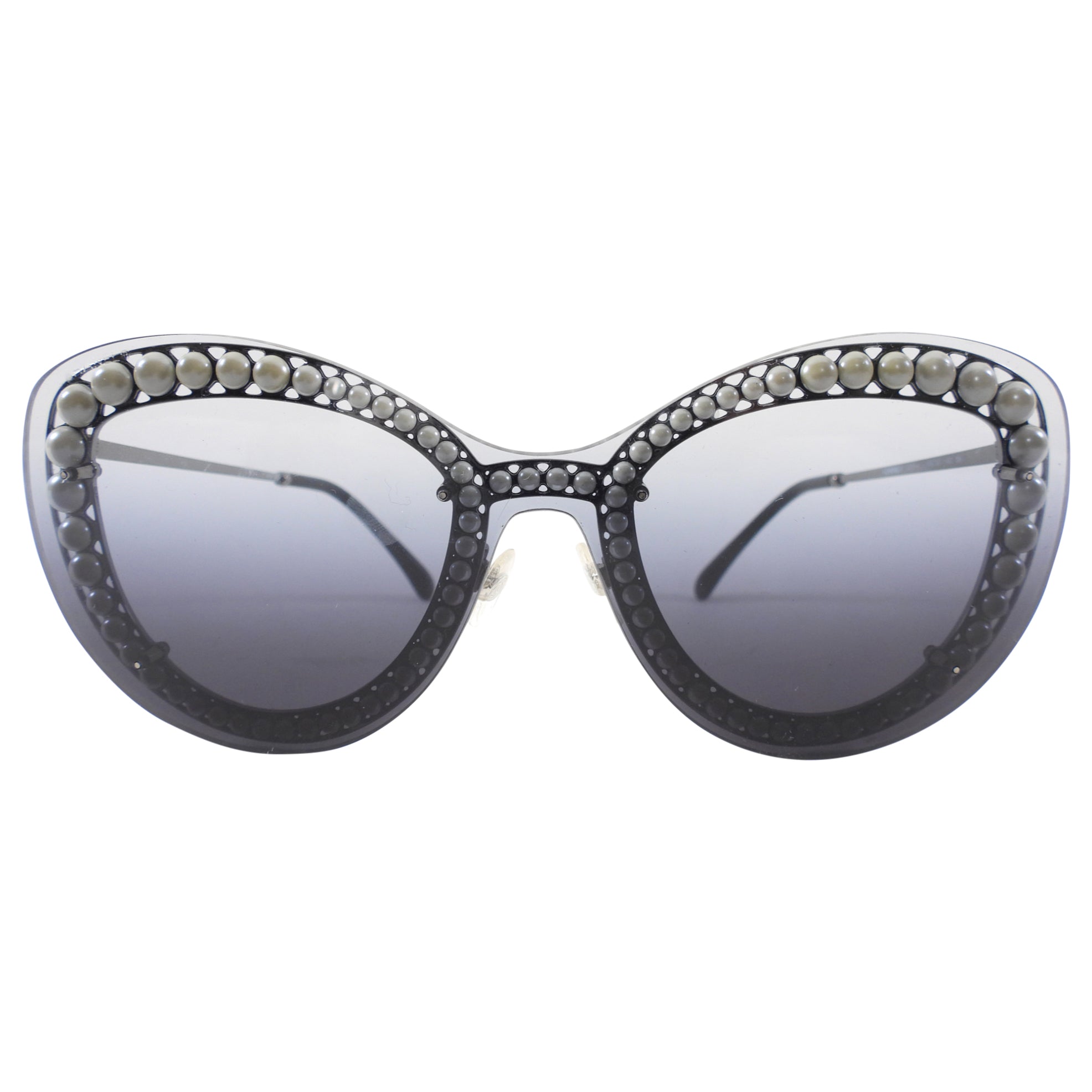 Chanel Pearl Shield Gradient Lens 4238 Sunglasses for Women - Luxury UV Protection Fashion Shades - Perfect for Beach, Driving & Outdoor Activities