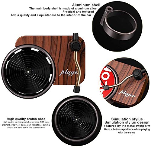 Car Air Freshener Diffuser - Aromatherapy Vent Clip with 3 Refill Pads, Unique Record Player Design for Car Vent Outlet | Perfect for Long Drives & Office Commutes