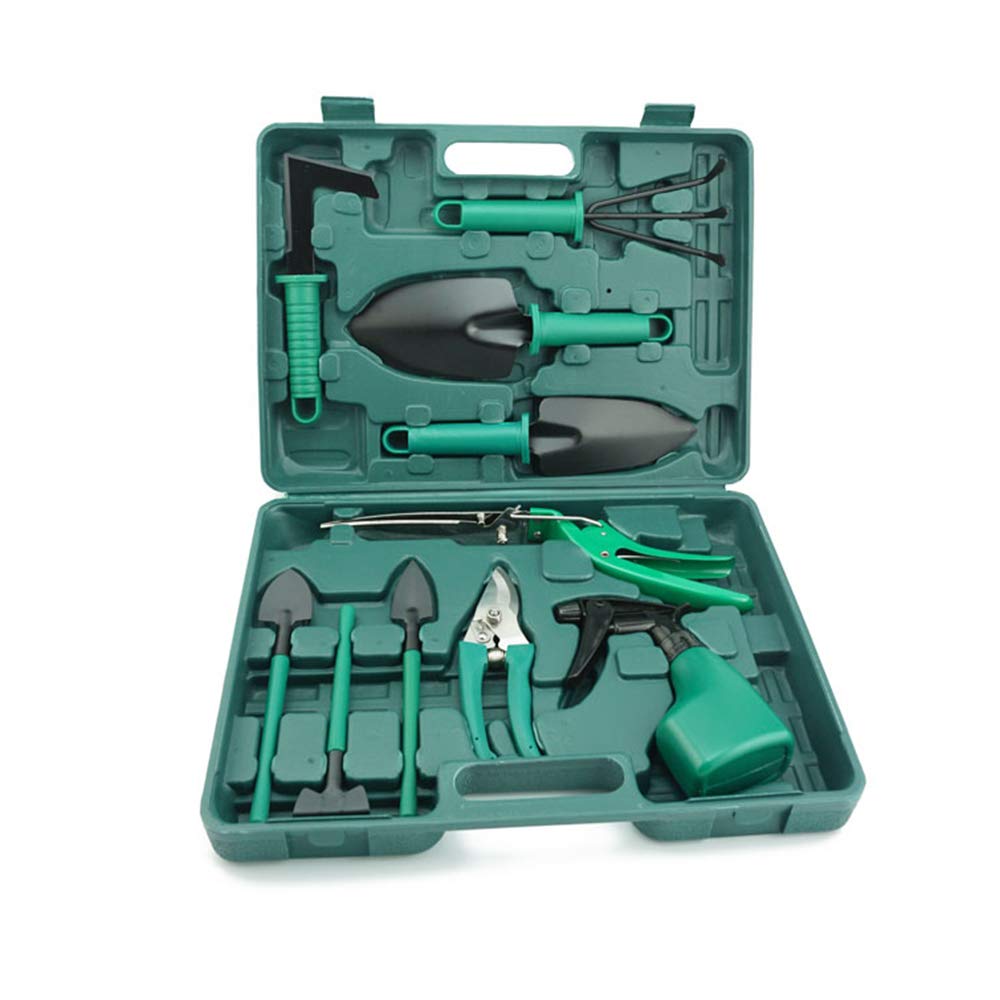 10-Piece Gardening Tools Set - Aluminum Alloy Shovel, Trowel, Rake & Pruning Kit for Home Garden, Kitchen & Outdoor Planting Supplies | Perfect for Weeding, Digging, Harvesting & Landscaping