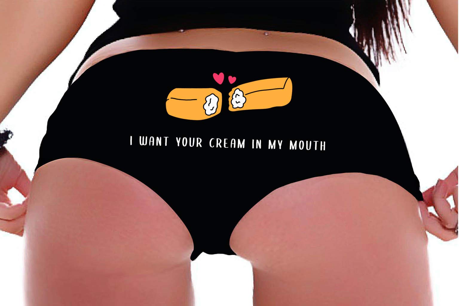 Sexy Women's Rock & Roll Hipster Panties - 'I Want Your Cream In My Mouth' Novelty Underwear | Perfect for Valentine's Day, Bachelorette Parties & Romantic Gifts