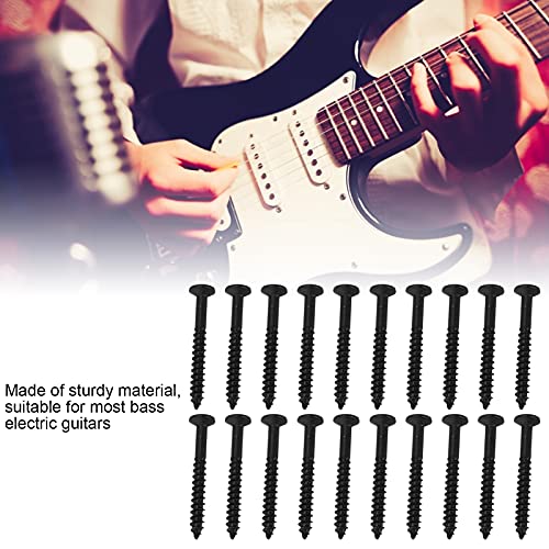 20Pcs Stainless Steel Electric Guitar Screw Set - Black Neck Plate Mounting Screws for Bass & Electric Guitars - Perfect for Guitar Repair, Maintenance & DIY Projects