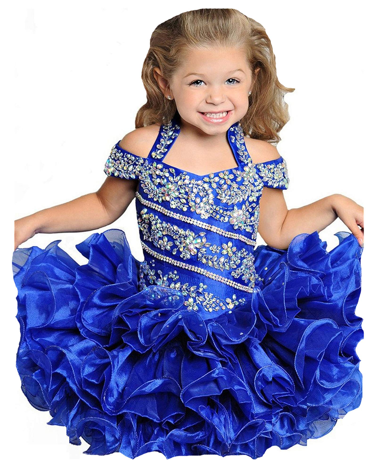 Junguan Off Shoulder Cupcake Pageant Dress for Baby Girls - Short Glitter Tutu Dress for Birthday Party, National Costume, ST005 | Perfect for Infant Pageants, Photo Shoots & Special Occasions