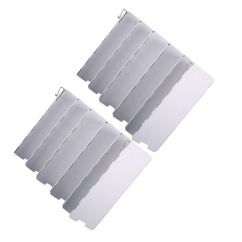 LIOOBO 12-Piece Camping Stove Windshield Set - Foldable Wind Screen for Outdoor Cooking, Picnics & Backpacking - Perfect for Camping, Hiking & BBQ Grills
