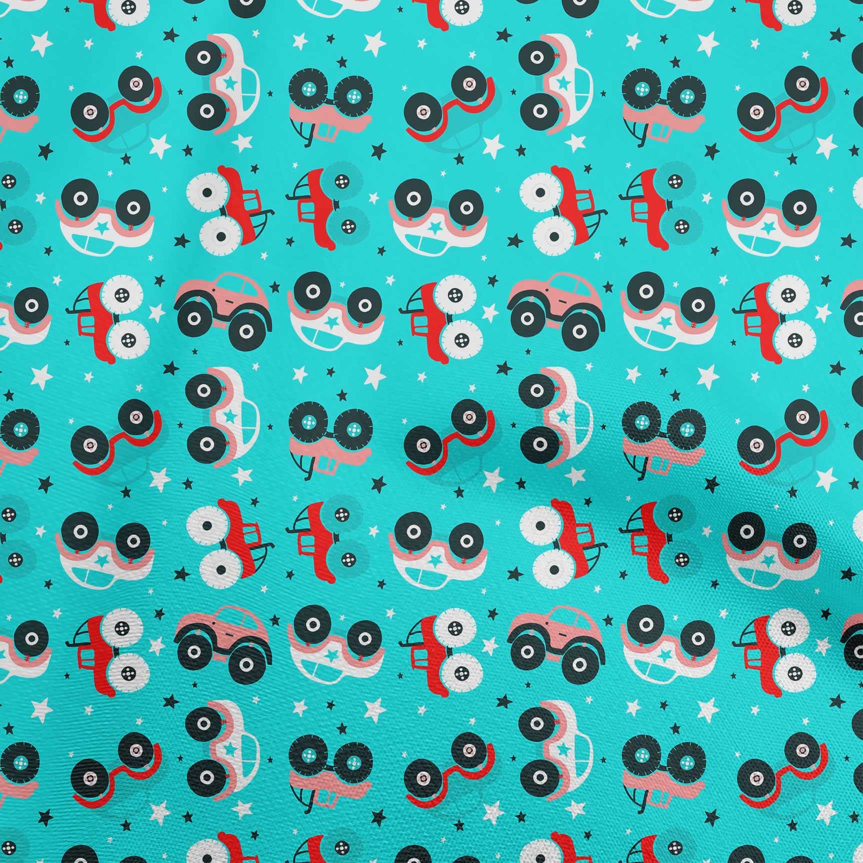 Turquoise Blue Cotton Silk Fabric - 42 Inch Wide by The Yard for Kids Nursery, Quilting, Sewing & Car Upholstery - Soft & Durable Material for DIY Projects & Home Decor