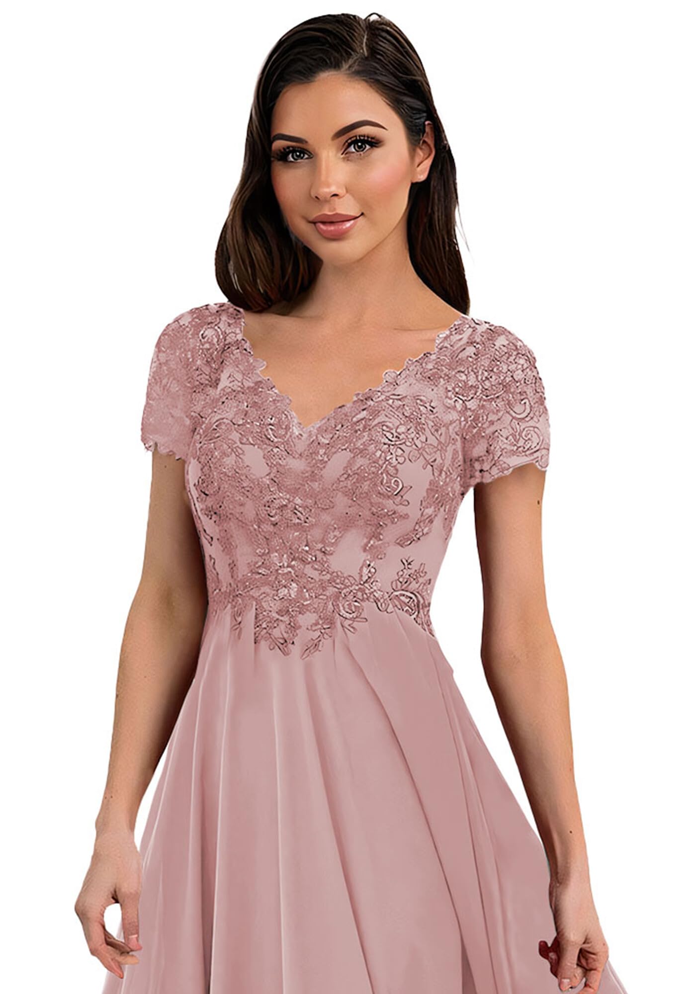 Elegant A-Line Lace Mother of The Bride Dresses for Wedding | Tea-Length Formal Guest Dresses for Women | Perfect for Church Ceremonies, Garden Weddings & Special Occasions
