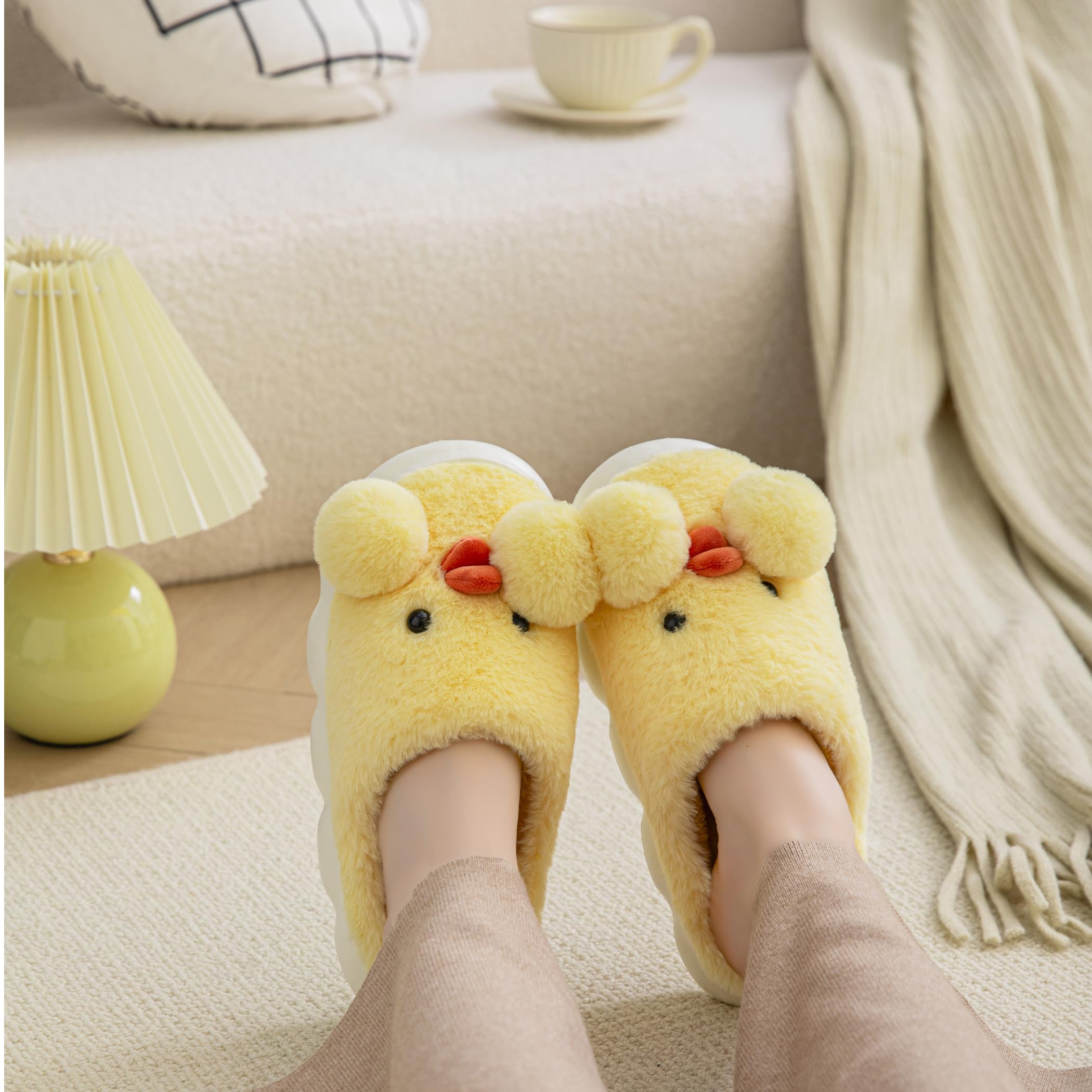Women's Duck Animal Slippers - Soft Plush Fuzzy Winter Warm House Shoes with Cotton Lining for Cozy Indoor Comfort | Perfect for Home, Lounge & Gift Giving