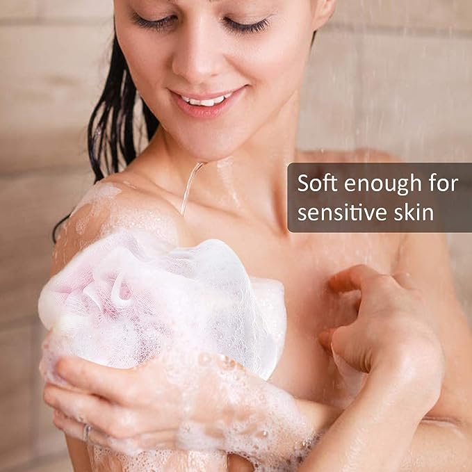 Premium 3-Pack Bath Loofah Sponge & Body Scrubber for Women & Men - Exfoliating Shower Pouf, Soft Bath Brush for Smooth Skin - Multicolor (Perfect for Daily Shower, Spa & Skincare Routine)