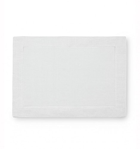 SFERRA Festival Linen Hemstitched Placemats - White | Premium Table Setting for Dining, Parties & Holiday Decor