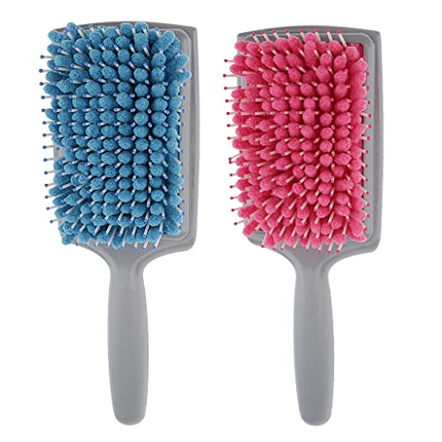Quick Drying Hair Brush Comb with Microfiber Towel - Super Absorbent for Wet & Dry Hair (Pink) - Perfect for Travel, Gym & Salon Styling