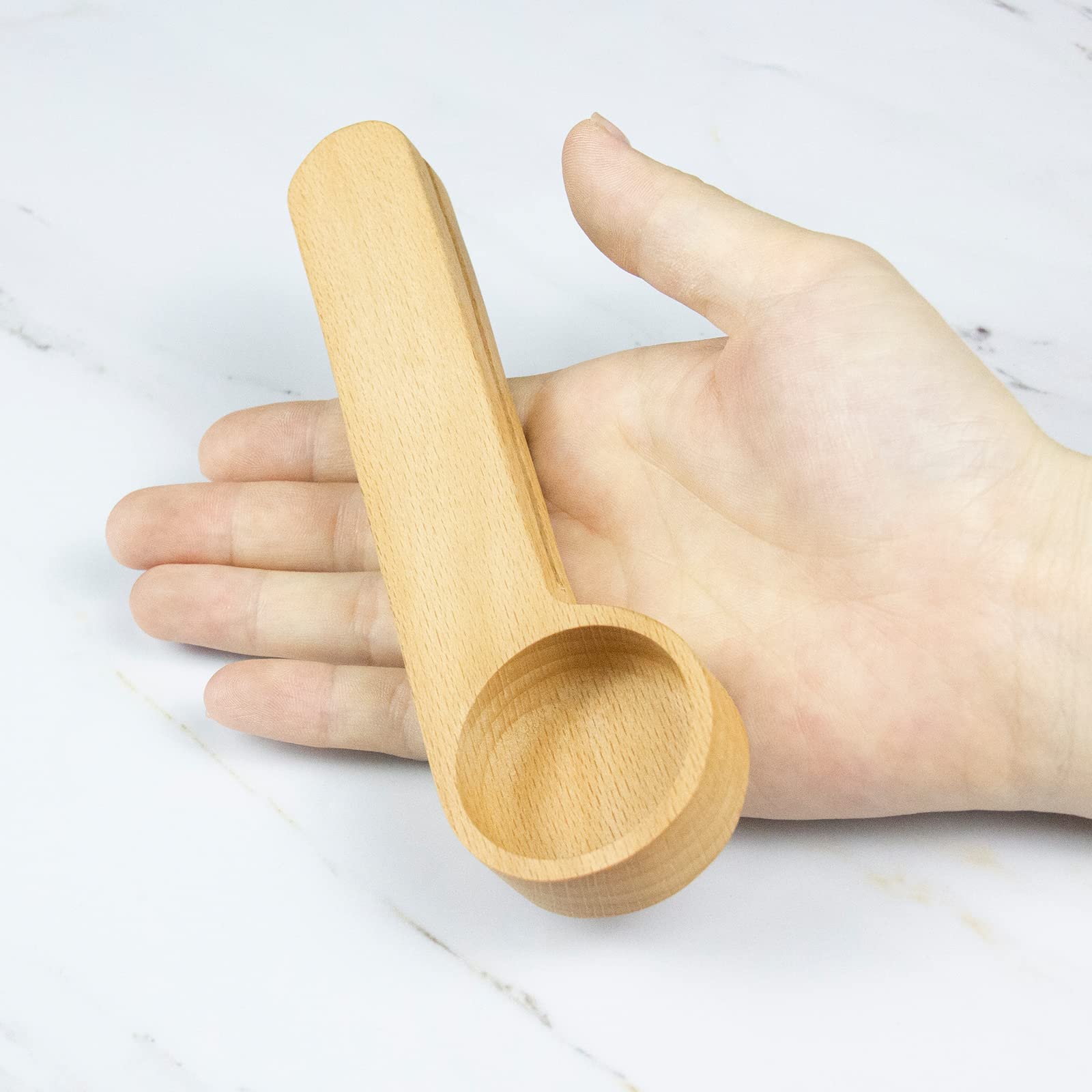 Premium Wooden Coffee Scoop & Bag Clip - 2-in-1 Tablespoon Measuring Spoon with Sealer for Coffee Beans, Espresso, Tea & Spices (12 Pack) - Perfect for Home Baristas, Kitchen Storage & Travel Use