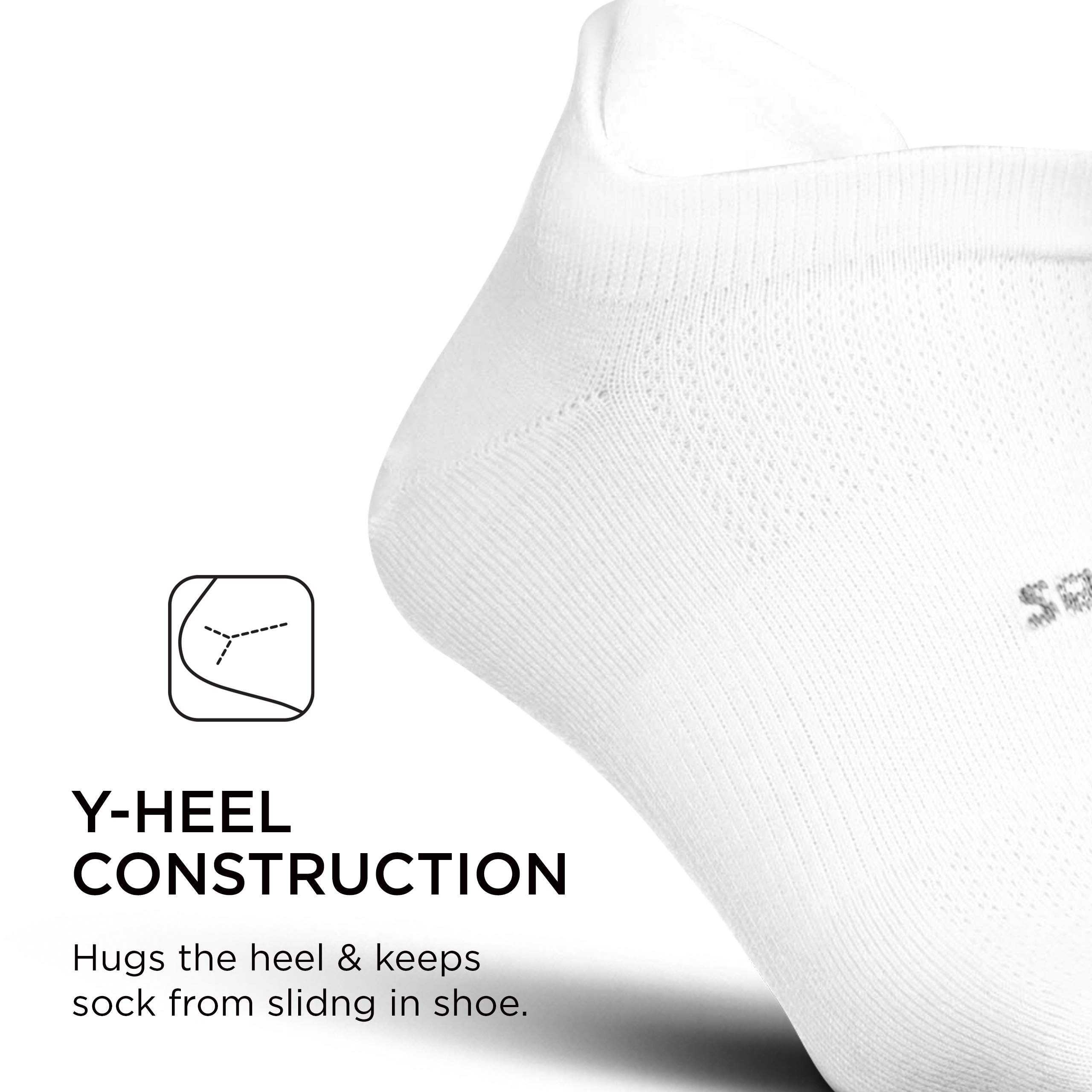 Feetures High Performance Ultra Light No Show Ankle Socks for Women & Men - Breathable Athletic Socks with Heel Tab (6 Pairs, White, Medium) - Perfect for Running, Gym Workouts & Everyday Comfort