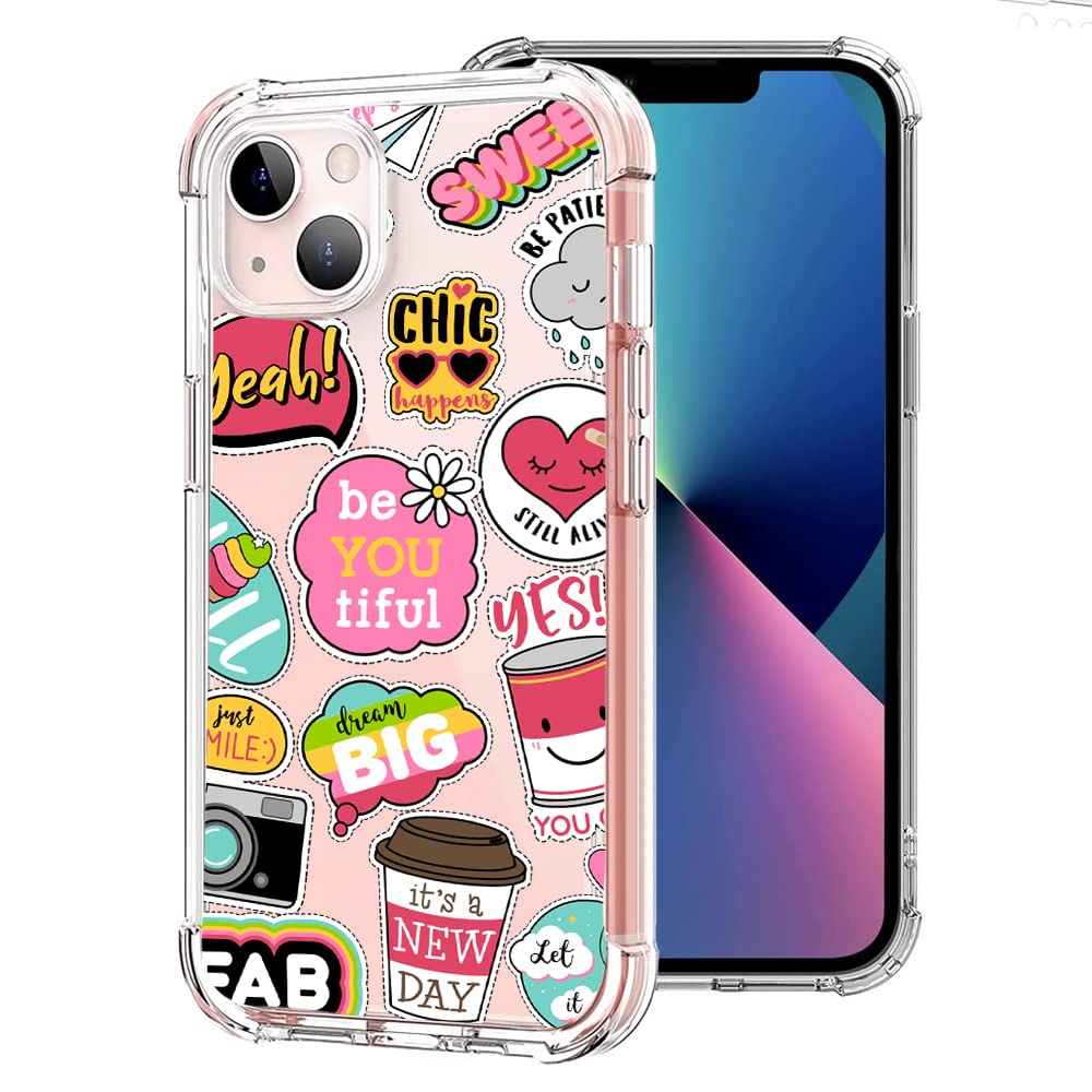 **Cute Smile Heart iPhone 13 Case (6.1 Inch) - Sweet Love Rainbow Art Design, Trendy Soft TPU Bumper Cover with Multi-Colored Patterns | Perfect for Everyday Use, Gifts & Fashion Accessories**