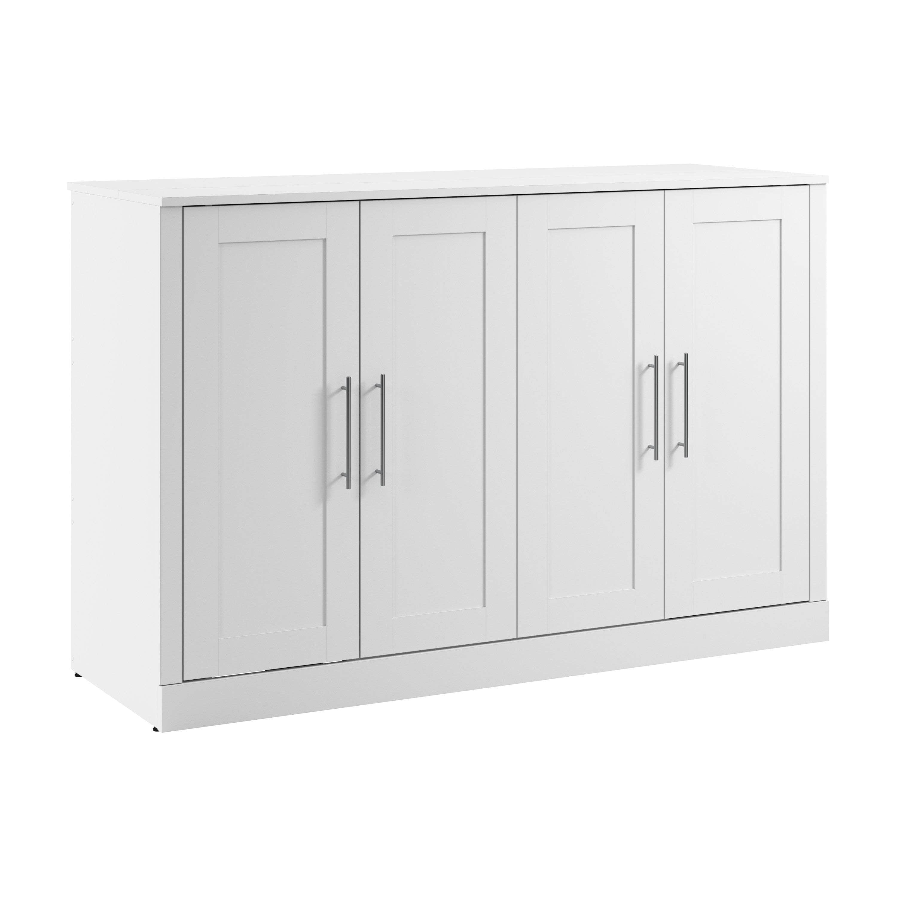 Pur 69W Full Cabinet Bed with Mattress - 3 Color Options | Space-Saving Storage Bed for Small Rooms & Apartments | Modern Platform Bed Frame with Built-in Drawers