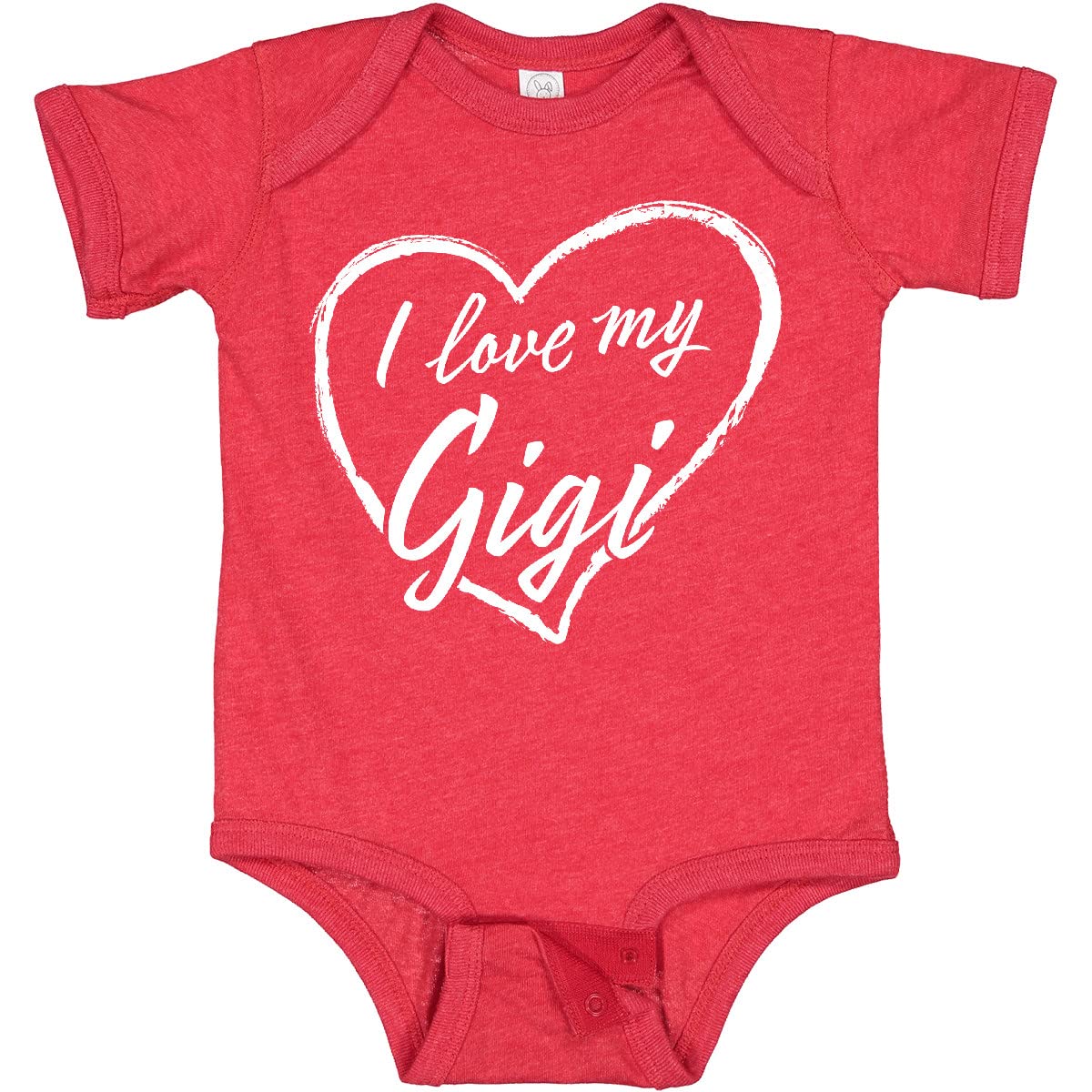 Inktastic I Love My Gigi White Chalk Heart Baby Bodysuit - Cute Outfit for Grandparents Day, Family Photos & Special Occasions