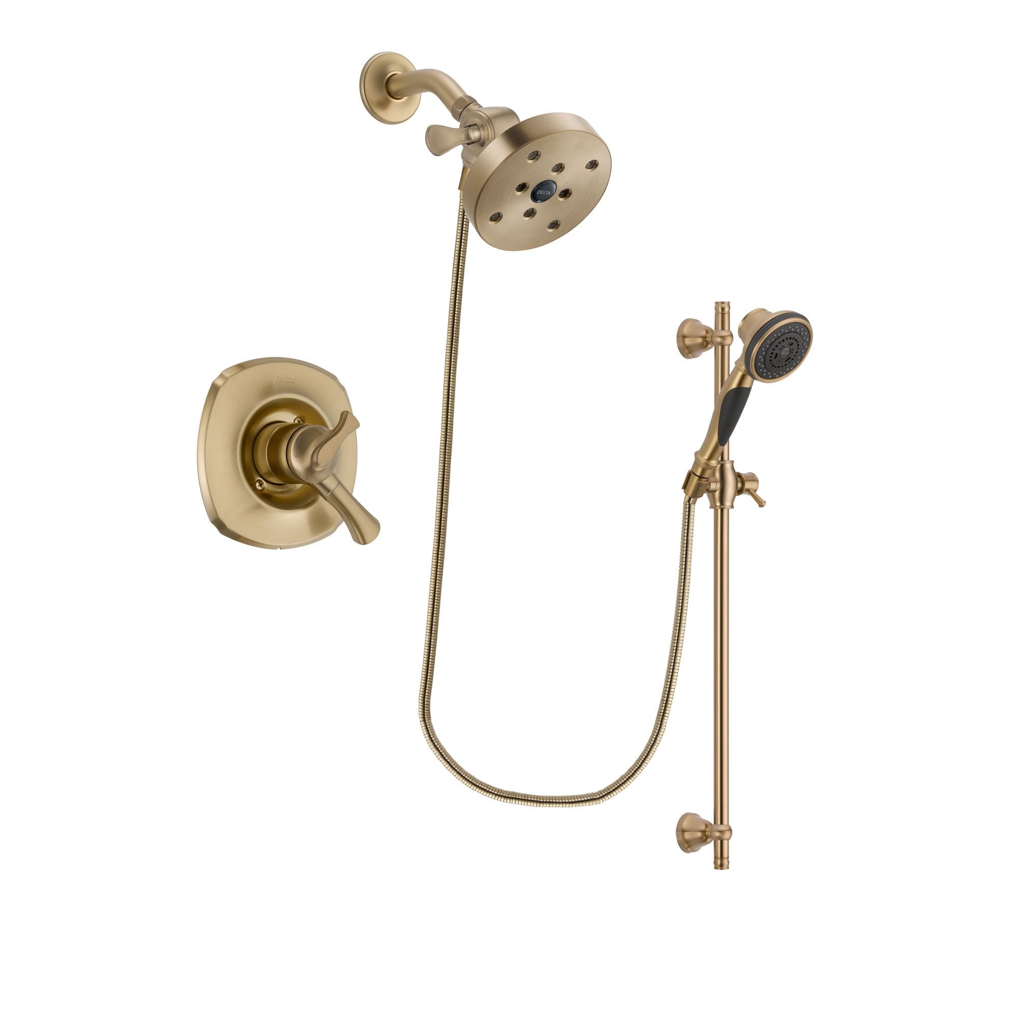 Delta Addison Champagne Bronze Shower Faucet System with Hand Shower DSP3624V - Luxury Bathroom Fixture for Modern Home Spa Experience