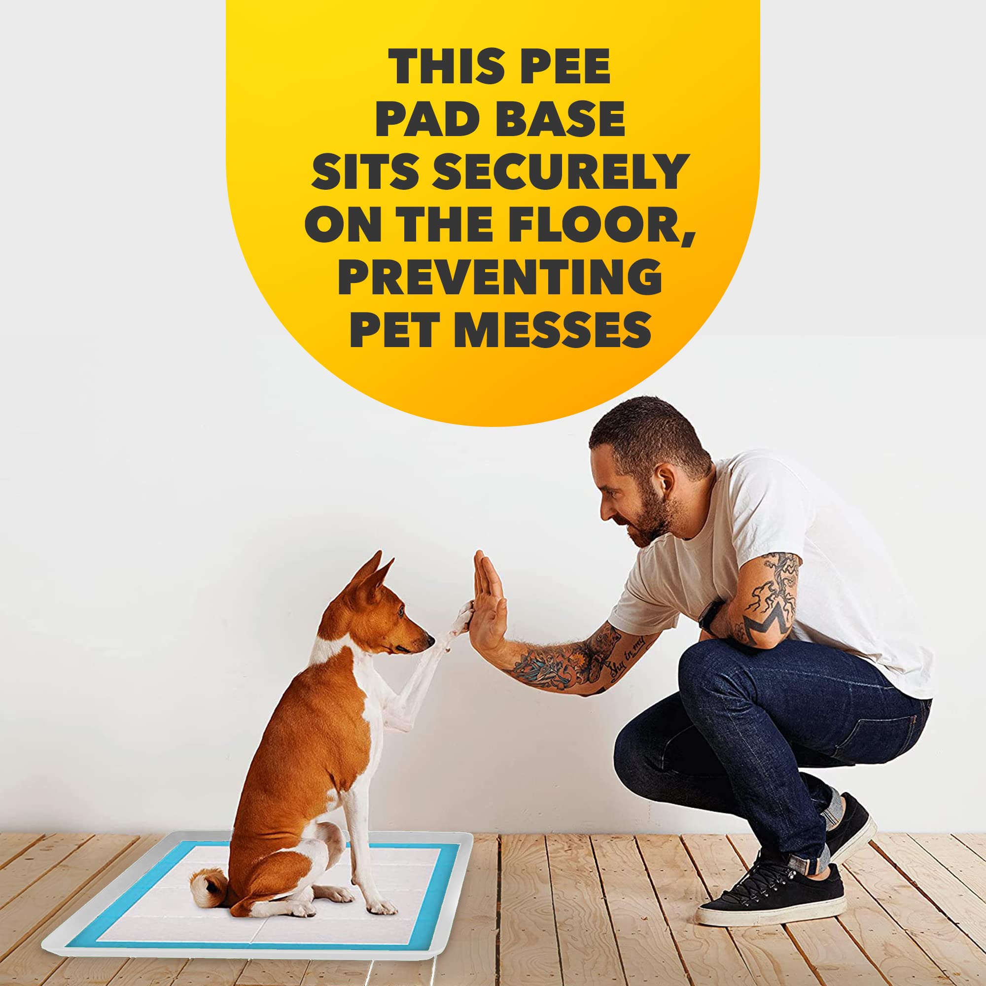 TidyFriend 24x24 Inch Silicone Dog Potty Tray - No Spill Pee Pad Holder for Puppy Training | Easy to Clean, Durable & Leak-Proof | Perfect for Indoor Dog Potty Training, Crate Use & Small Breed Dogs (Grey)