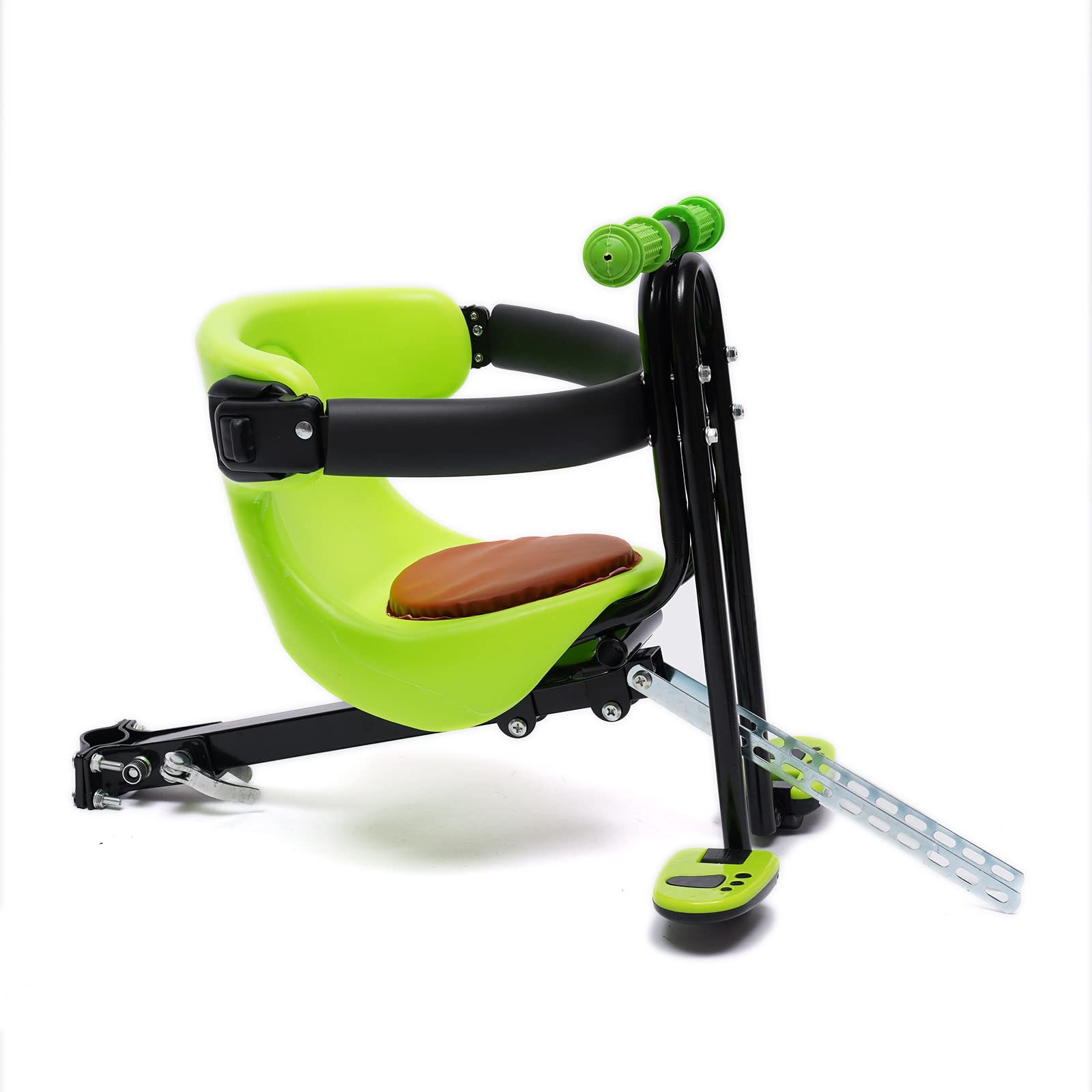 **Safe & Stable Front Child Bike Seat with Handrail - Comfortable Cushioned Chair for Toddlers & Kids - Perfect for Family Cycling, Commuting & Outdoor Adventures**