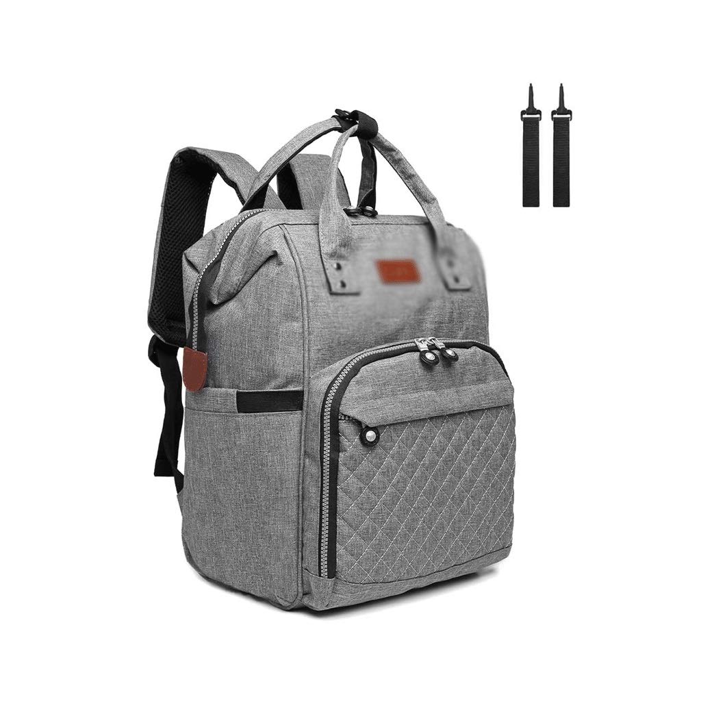 Waterproof Lightweight Gray Mummy Bag - Large Capacity Diaper Bag for Travel & Daily Use - Holds Baby Essentials, Perfect for Moms On-The-Go