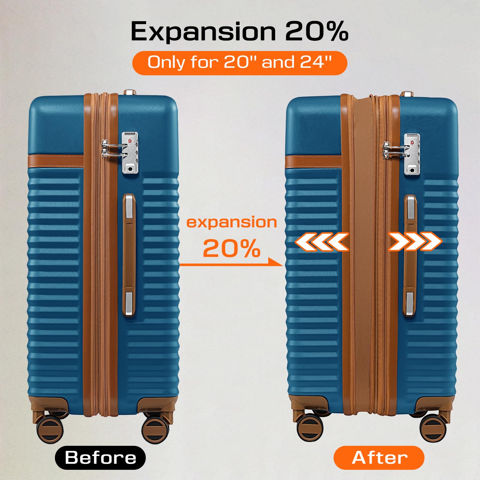 Joyway 24 Inch Expandable Hardside Luggage with 360° Spinner Wheels, TSA Lock & ABS Lightweight Design - Perfect for Air Travel, Business Trips & Vacation Packing