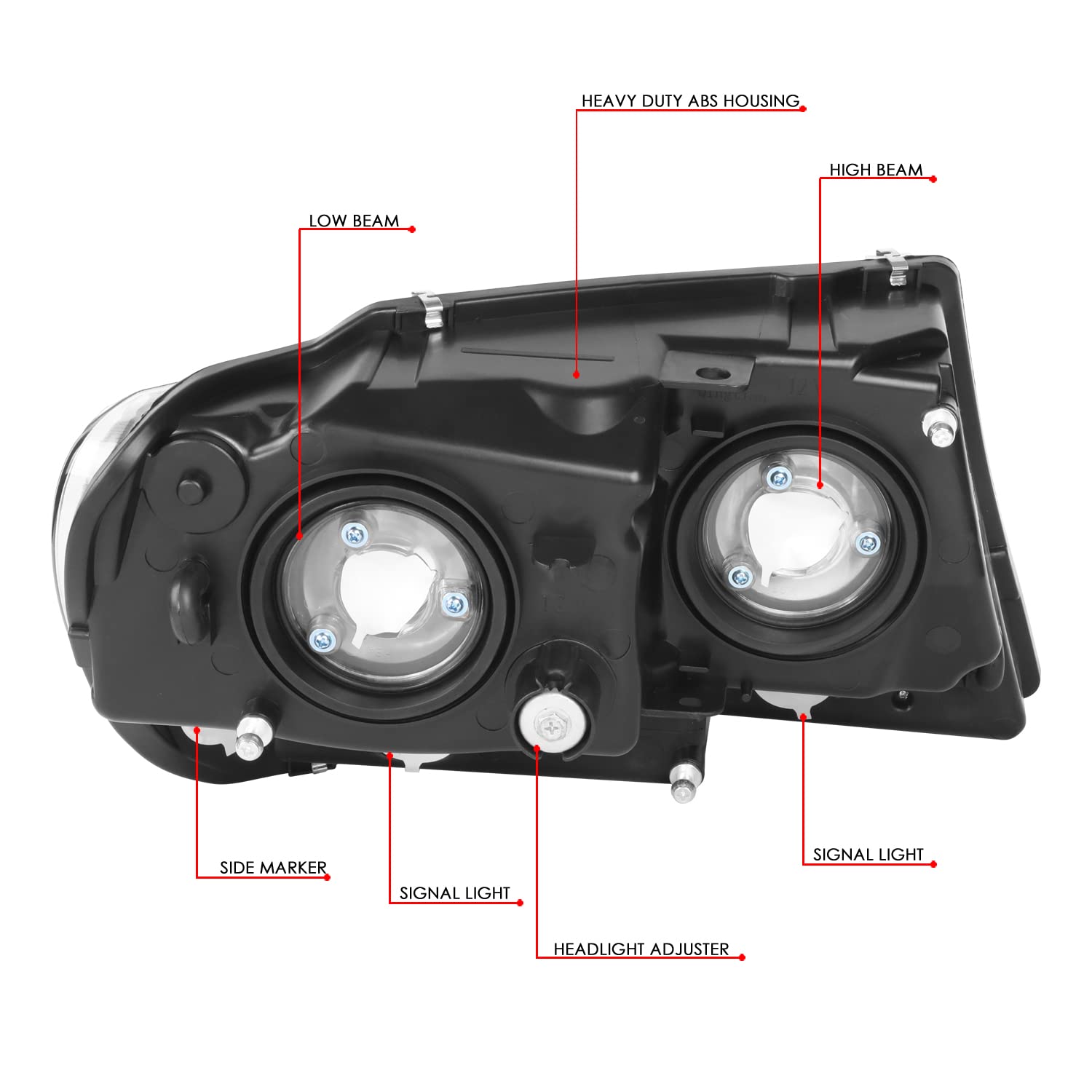 Auto Dynasty Chrome Housing Clear Corner Headlight Lamps with Tool Kit - Compatible with Jeep Grand Cherokee WJ 1999-2004 | Improved Visibility & Style Upgrade for Off-Road Adventures