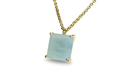 14k Gold Filled Aquamarine Birthstone Necklace for Women - Handcrafted March Birthstone Jewelry, Dainty Everyday Necklace - Perfect Birthday, Anniversary & Graduation Gift for Her - Ideal for Office Wear, Date Nights & Special Occasions