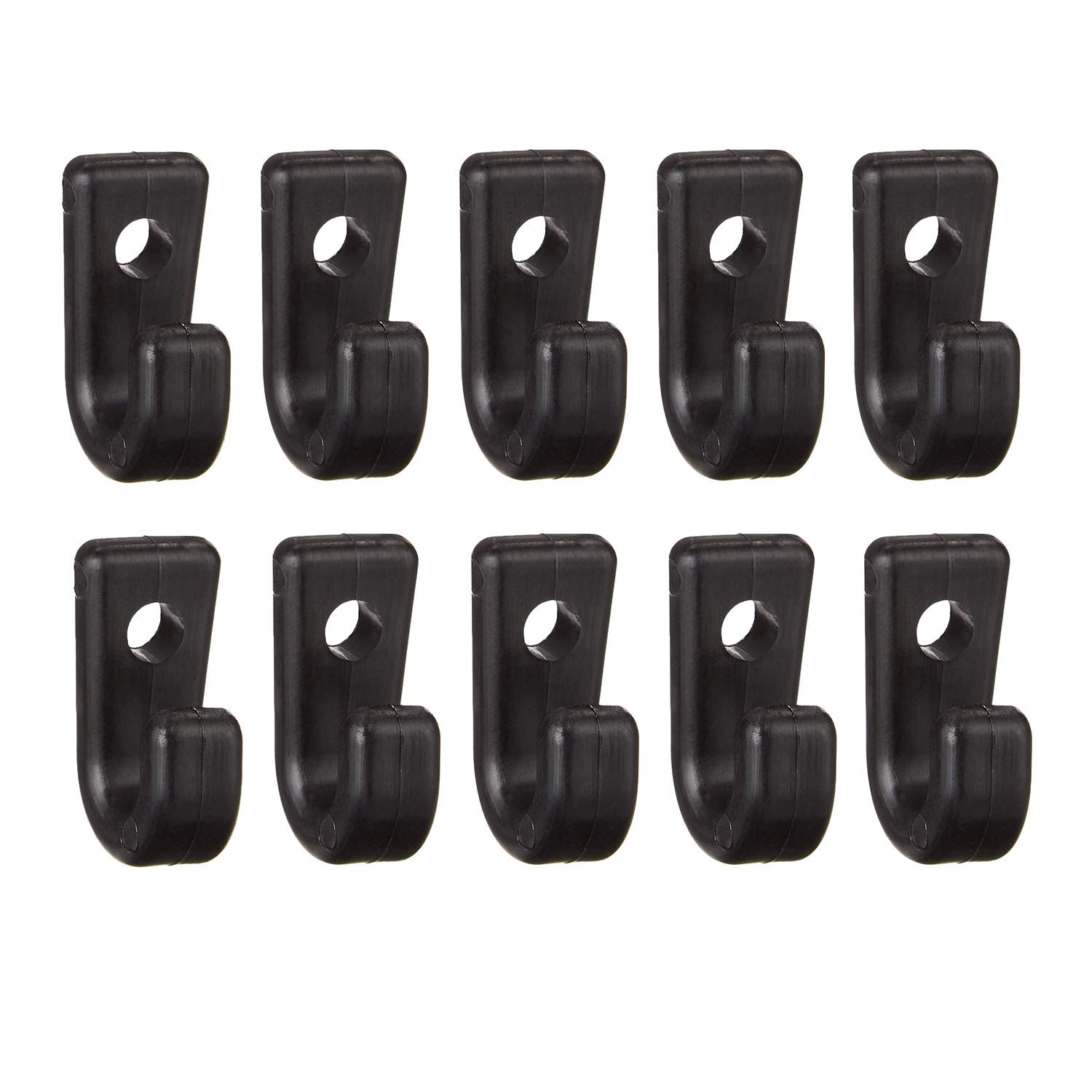 RLECS 10-Pack Black Nylon J-Hooks for Kayak, Canoe & Paddle Board – Heavy Duty Bungee Lashing Hooks for Secure Boat Accessories Storage – Perfect for Kayaking, Rowing & Water Sports Gear Organization