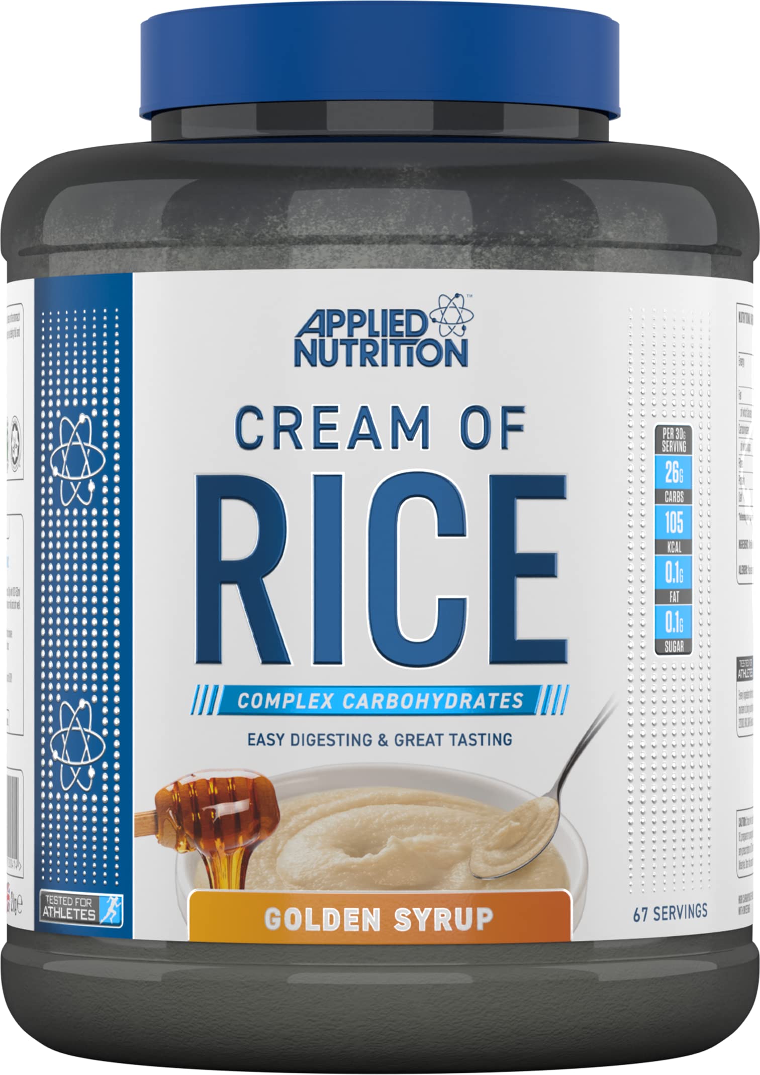 Applied Nutrition Cream of Rice - 2kg (67 Servings) | Gluten-Free, Quick & Easy Breakfast Cereal for Athletes & Fitness Enthusiasts | Perfect for Pre-Workout, Post-Workout & Healthy Meal Prep
