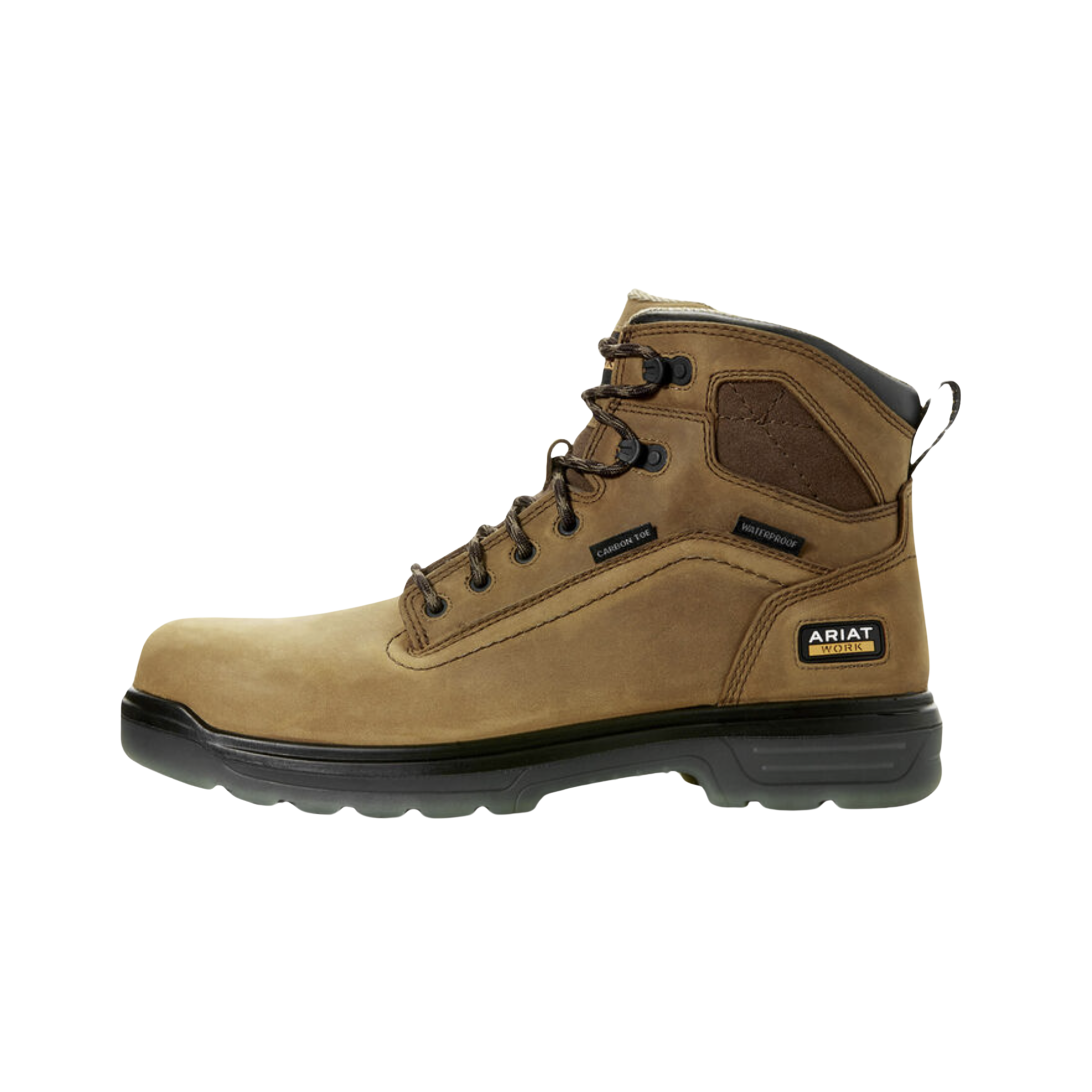 Men's Turbo 6 Waterproof Work Boots with Carbon Toe - Aged Bark (2E Wide Width) - Durable Safety Shoes for Construction, Landscaping & Outdoor Work