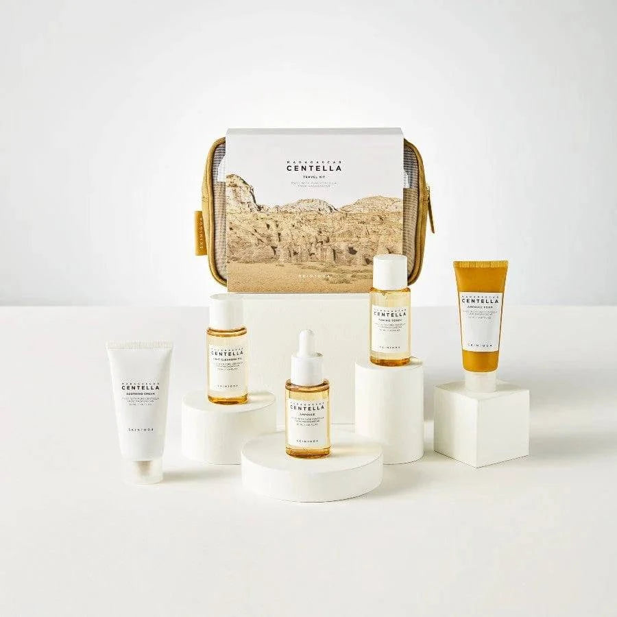 SKIN1004 Madagascar Centella Travel Kit Box 150mL - Soothing Facial Care Set for Sensitive Skin | Perfect for Travel, On-the-Go Skincare & Daily Hydration