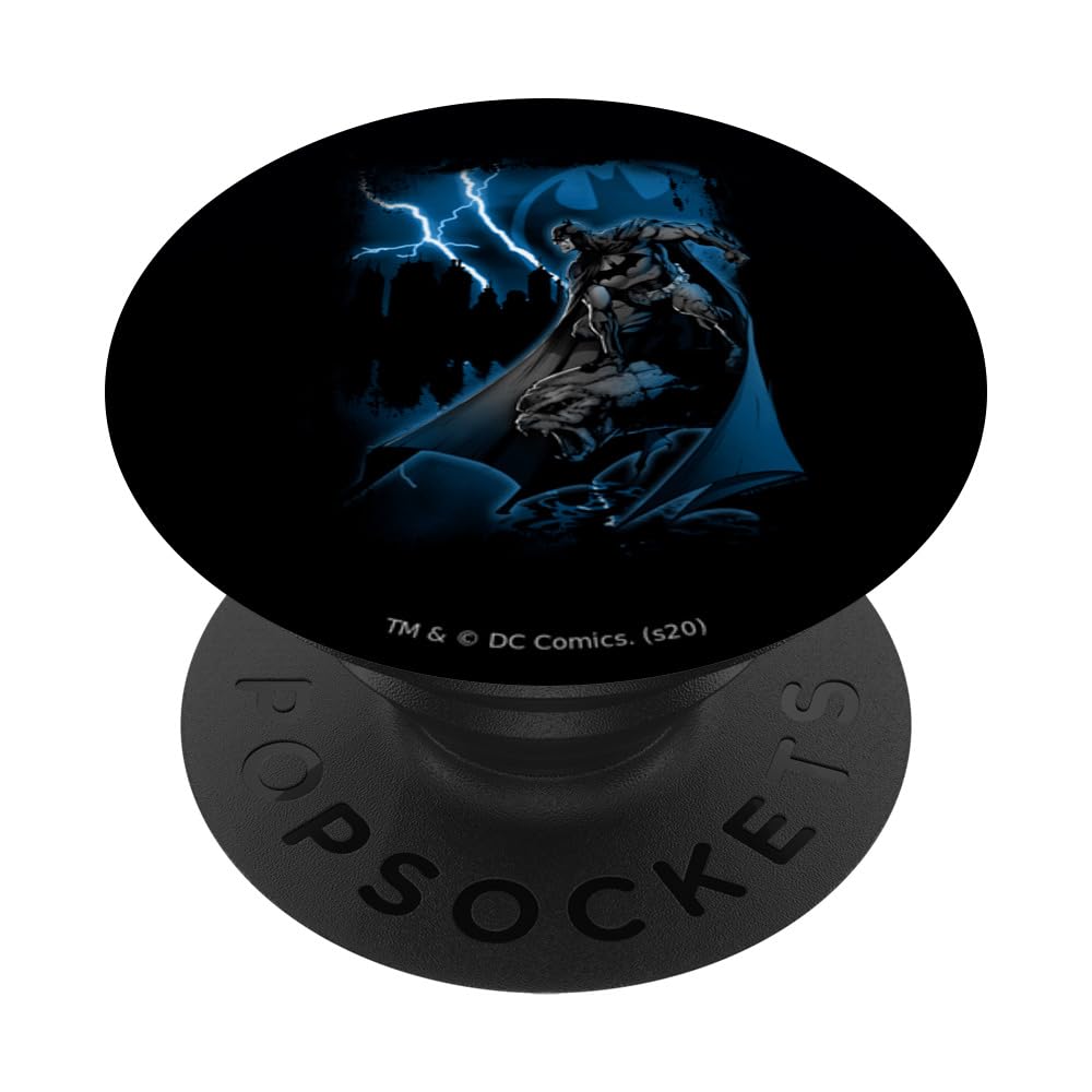 Batman Lightning Strikes PopGrip - Swappable Phone Grip & Stand for Smartphones - Perfect for DC Comics Fans, Phone Protection & Hands-Free Viewing