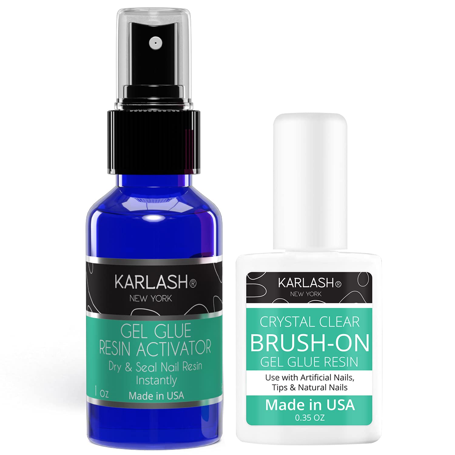 Karlash Professional Eyelash Extension Kit - Dip System Brush On Glue Gel (0.5 oz) & Resin Gel Glue Activator (1 oz) for Salon & Home Use | Long-Lasting Lash Adhesive for Volume & Classic Extensions