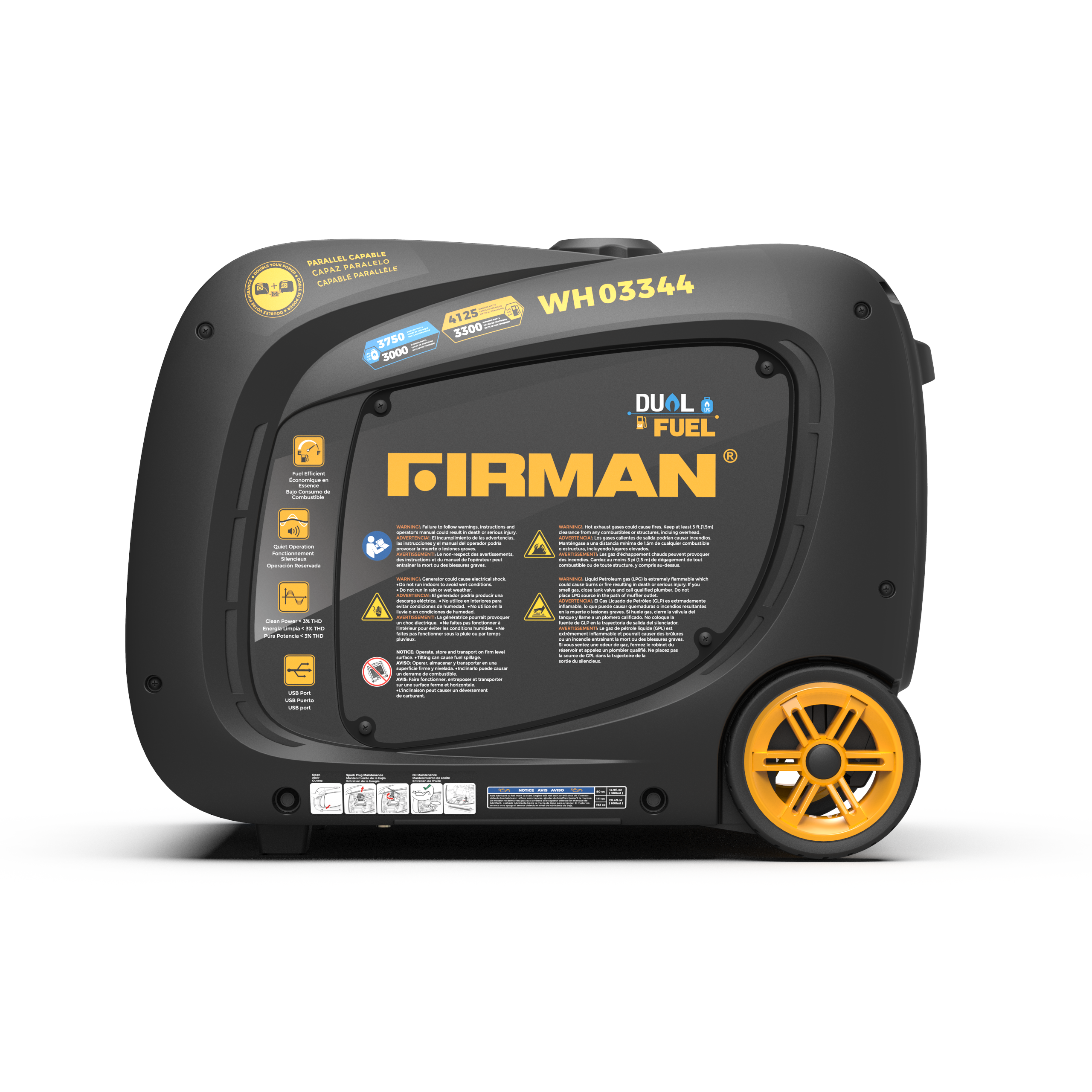4200W Dual Fuel Inverter Generator with Electric Start - Gas & Propane Powered - Quiet Portable Power for Camping, RV, Home Backup & Outdoor Events
