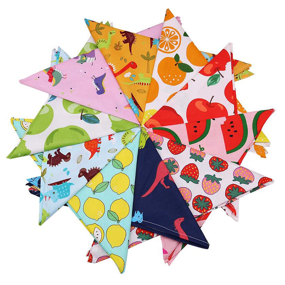 8 Pcs Adjustable Dog Bandanas - Fruit Pattern Summer Style Pet Triangle Bibs for Medium & Large Dogs & Cats - Random Colors - Perfect for Outdoor Adventures, Pet Parties & Photo Shoots