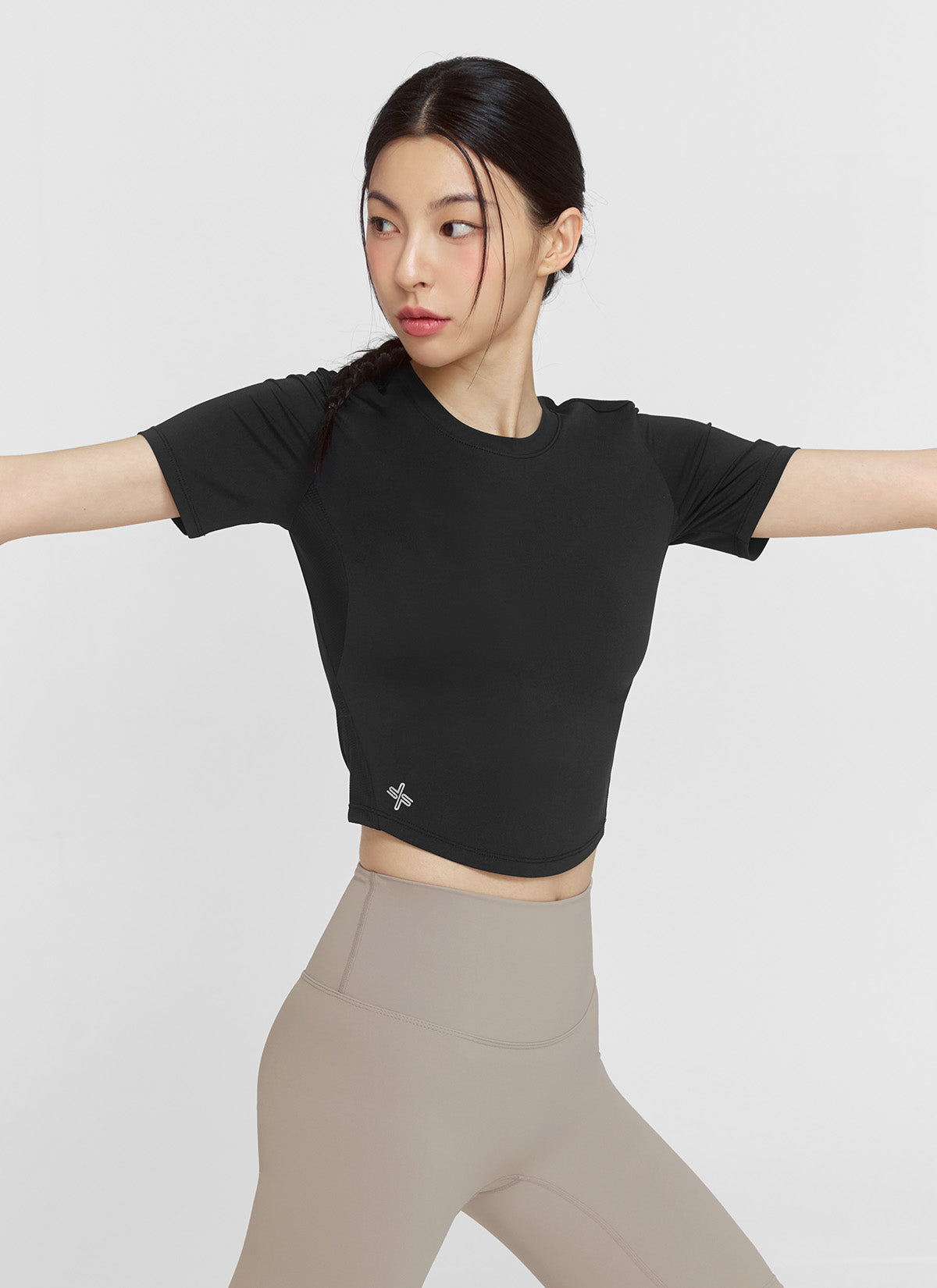 1+1 Ice Scent Crop Short Sleeve T-Shirt for Women - Cool & Fresh Summer Top for Casual Wear, Gym, and Outdoor Activities