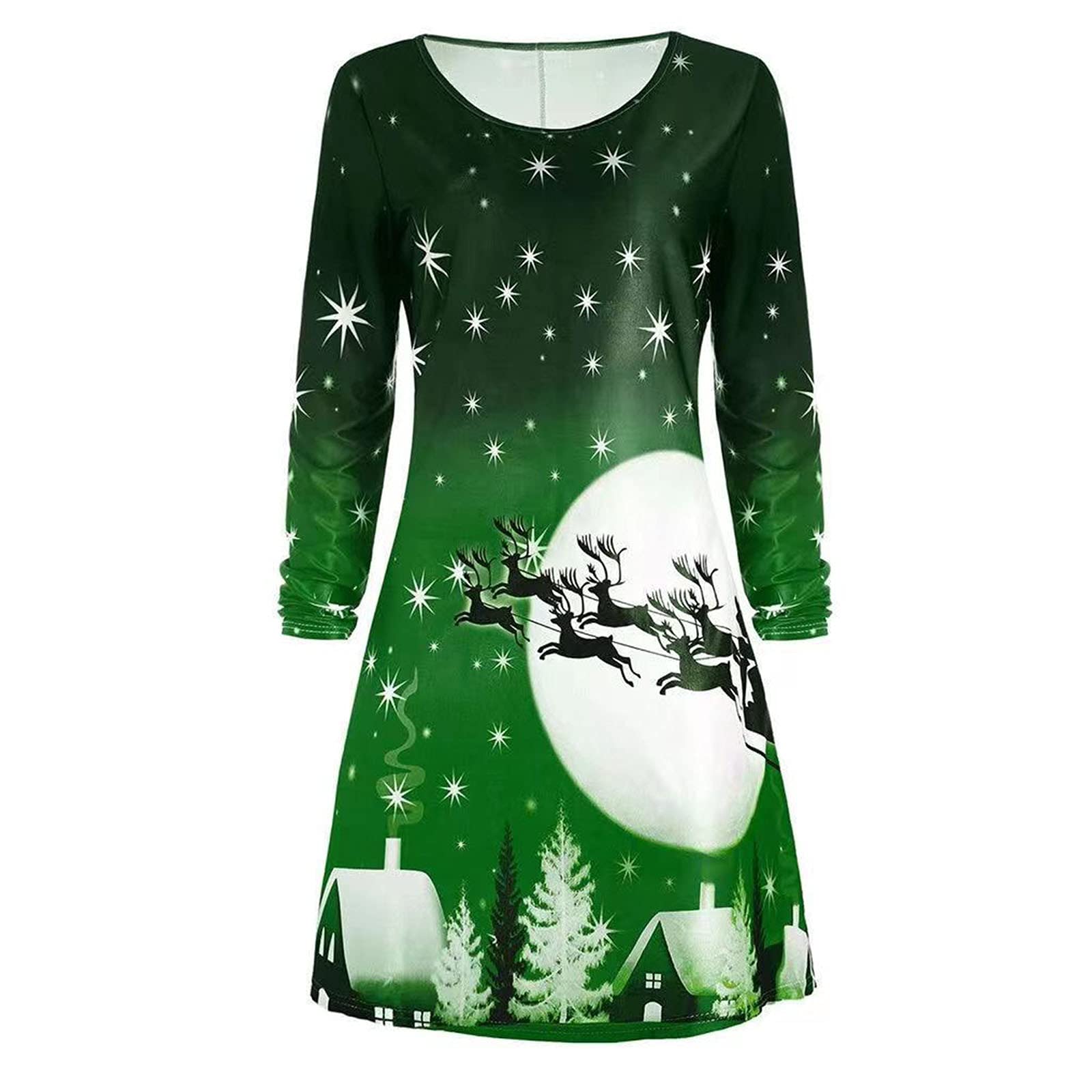 Jsarle Women's Plus Size Fall Dresses 2022 - Long Sleeve Midi Dress for Christmas, Casual Knee Length Party & Wedding Guest Outfit | Perfect for Holiday Gatherings, Office Wear and Special Occasions