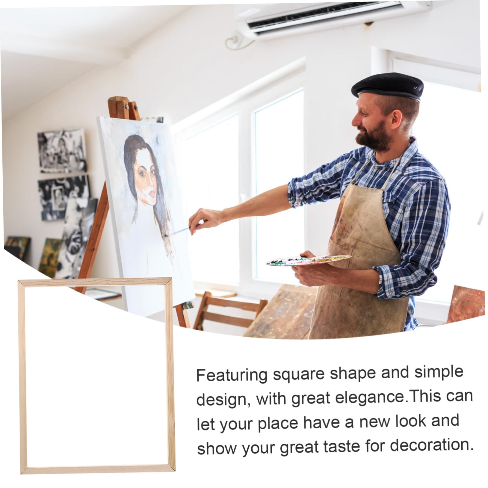 Gogogmee 8-Piece Solid Wood Inner Frame Kit - 15x19 Inch Natural Wood Picture Frames for Paintings, Canvases & DIY Art Projects - Perfect for Home Decor, Wall Art & Crafting