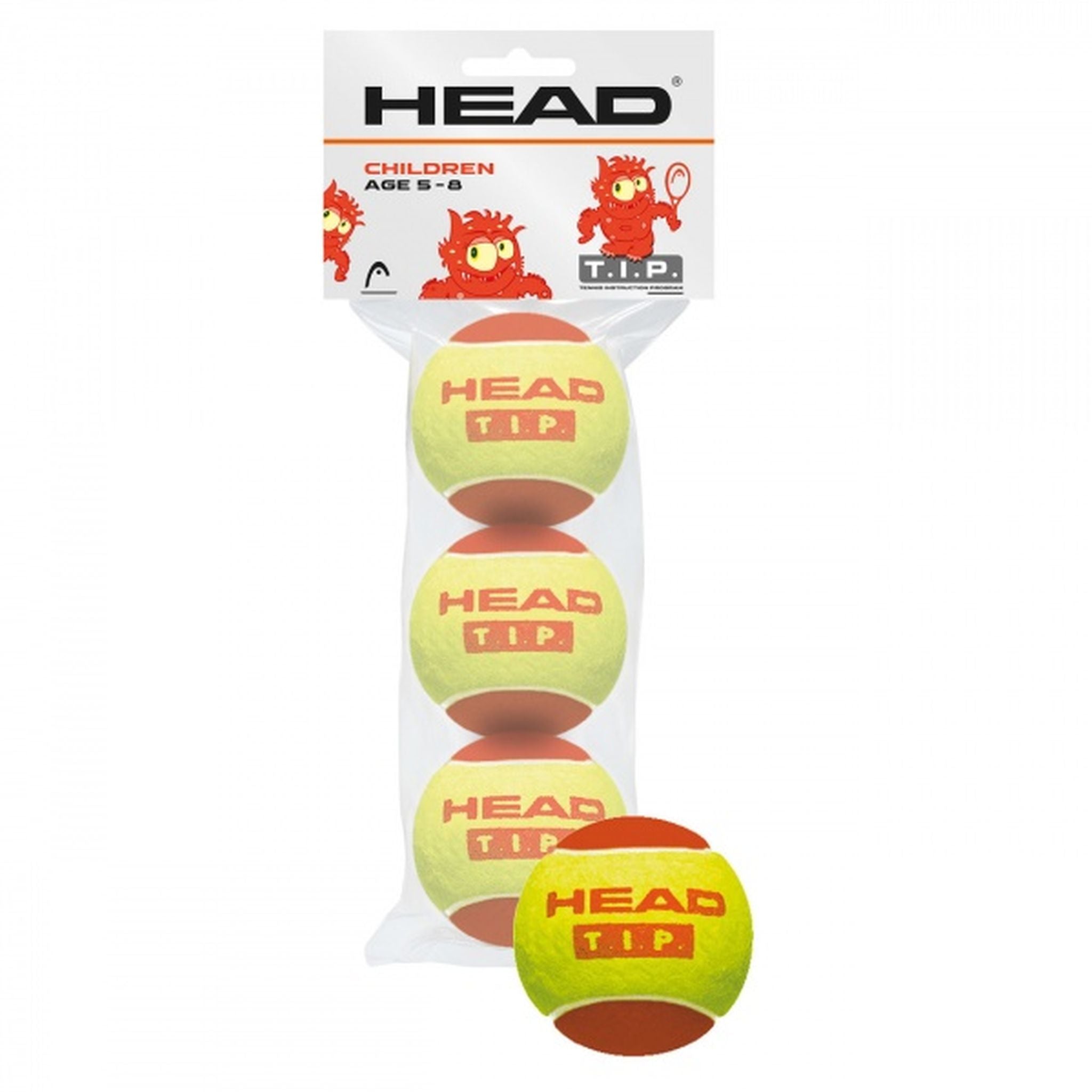 HEAD Red T.I.P. Tennis Balls - Premium Extra Duty Felt for Hard Courts | Practice & Match Play | Indoor & Outdoor Use