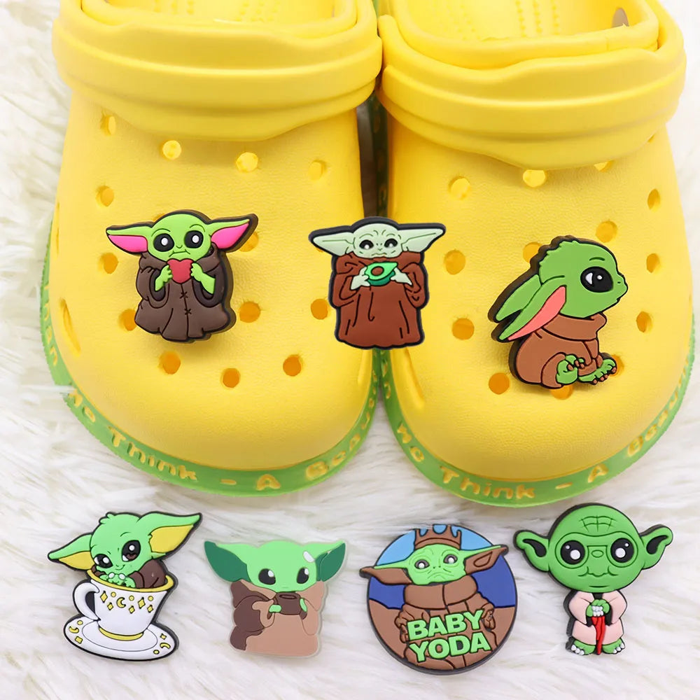 22Pcs Cute Baby Yoda Green Alien PVC Shoe Charms - Garden Sandal Accessories for Boys & Girls - Perfect for Parties, Gifts & DIY Decorations (Great for Cosplay, Themed Events & Star Wars Fans)