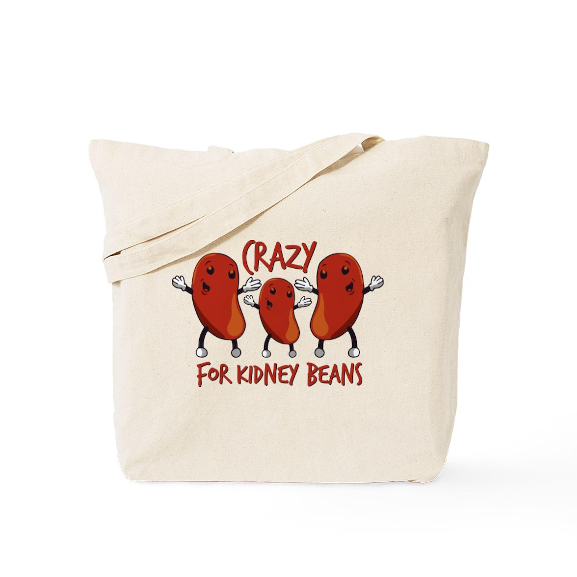Crazy For Kidney Beans Tote Bag - Natural Canvas Reusable Shopping Bag for Groceries, Beach & Farmers Market | Eco-Friendly Cotton Tote with Unique Print