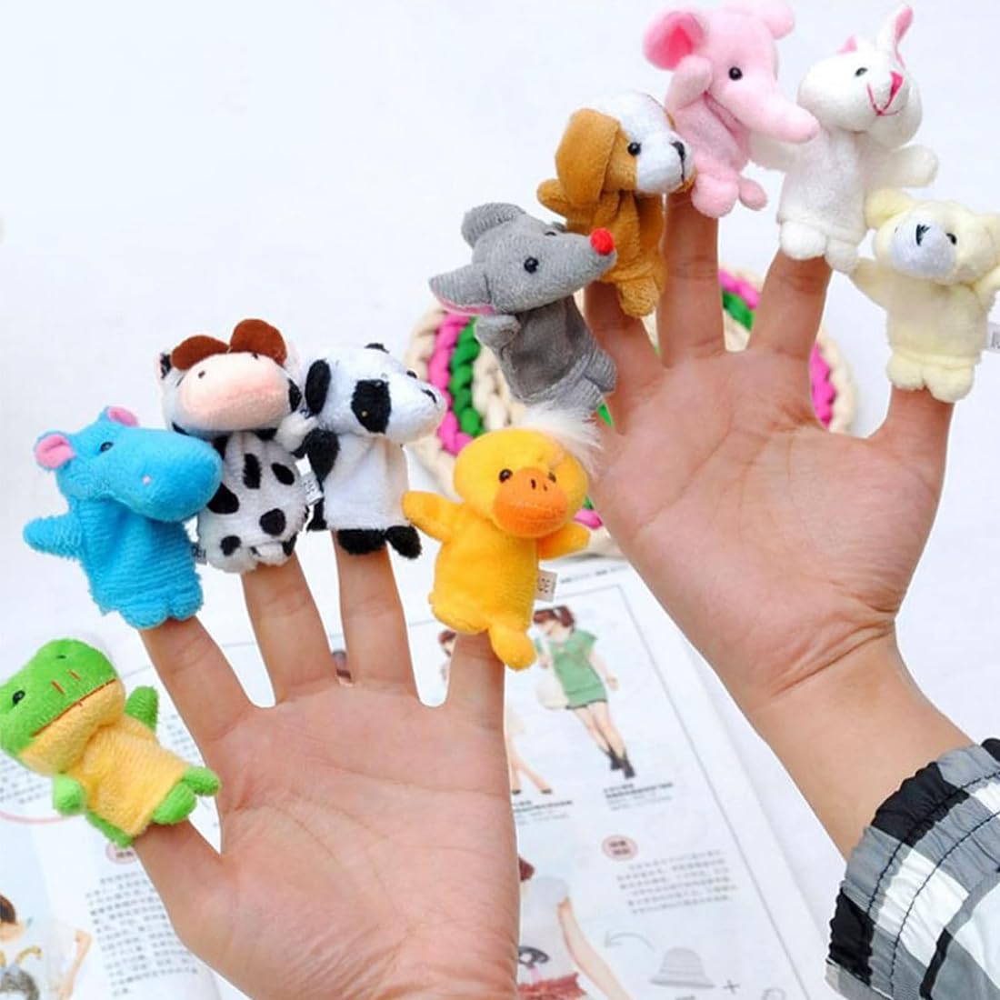 10 Pcs Animal Finger Puppets for Kids - Educational Storytime Toys, Mini Dolls for Shows, Games & School Activities - Perfect for Birthday Parties, Classroom Fun & Interactive Playtime