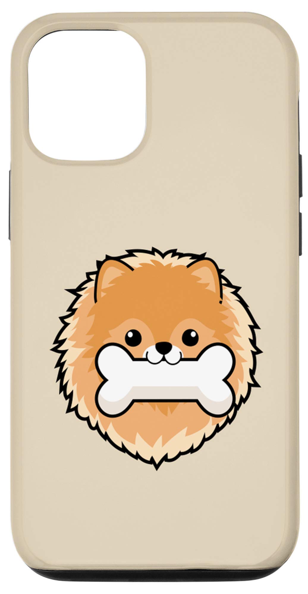 Cute Pomeranian Puppy Cartoon Dog Case for iPhone 12/12 Pro - Perfect Gift for Dog Lovers & Pomeranian Parents - Durable Protective Cover for Everyday Use & Travel