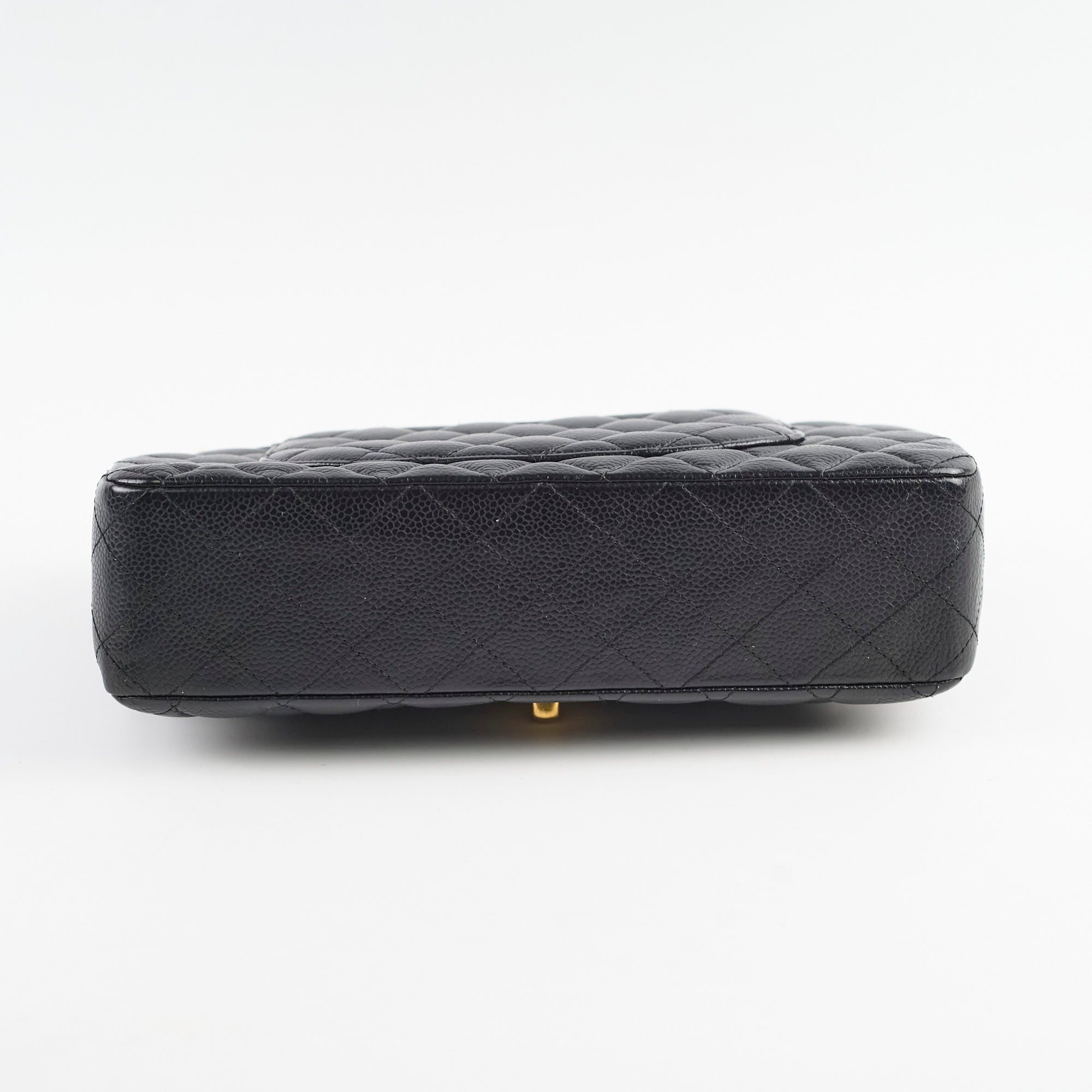 Chanel Classic Double Flap Bag Medium/Large Size in Black Caviar Leather with Gold Hardware - Perfect for Luxury Fashion, Evening Events & Gift Giving