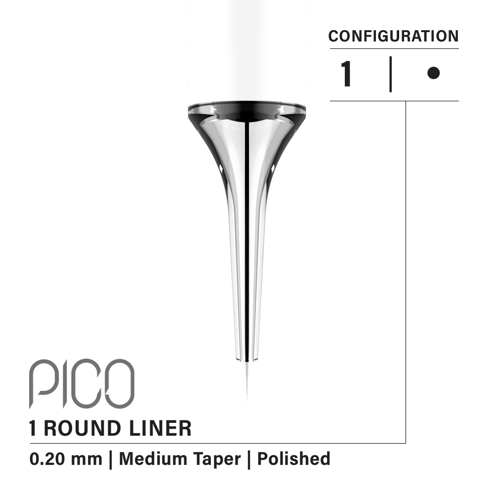 Vertix Pico Round Liner Tattoo Machine - Professional Rotary Tattoo Pen for Artists | Perfect for Fine Lines, Detail Work & Small Tattoos | Home Studio & Professional Use