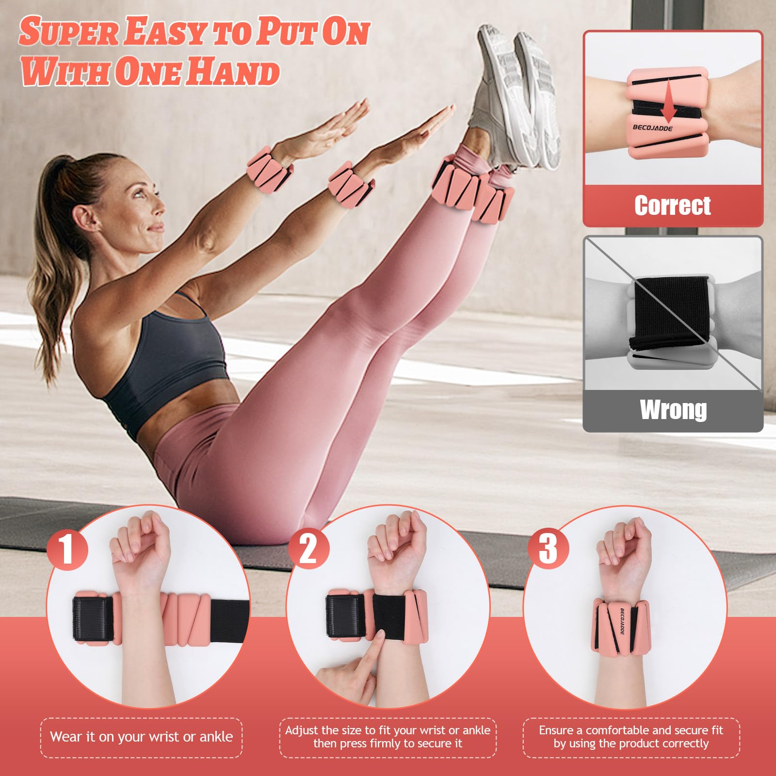 Adjustable Wrist & Ankle Weights Set (1lb & 2lb) - Premium Strength Training Weights for Walking, Running, Yoga, Pilates - Ideal for Home Workouts & Fitness Enthusiasts (Men & Women) - Boost Endurance & Tone Muscles During Cardio Exercises