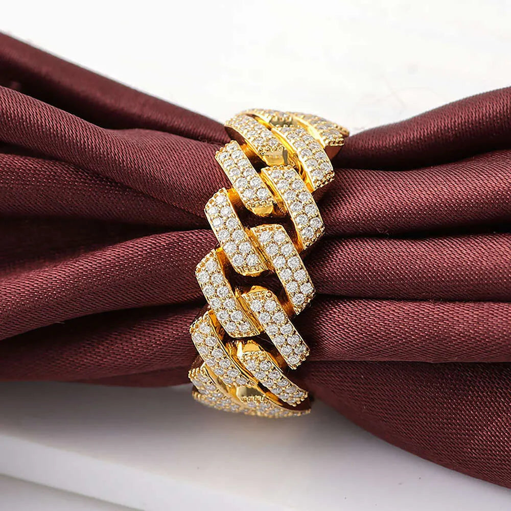 14K Yellow Gold Moissanite Ring with VVS Diamonds - Elegant Wedding, Engagement, Anniversary Jewelry for Women