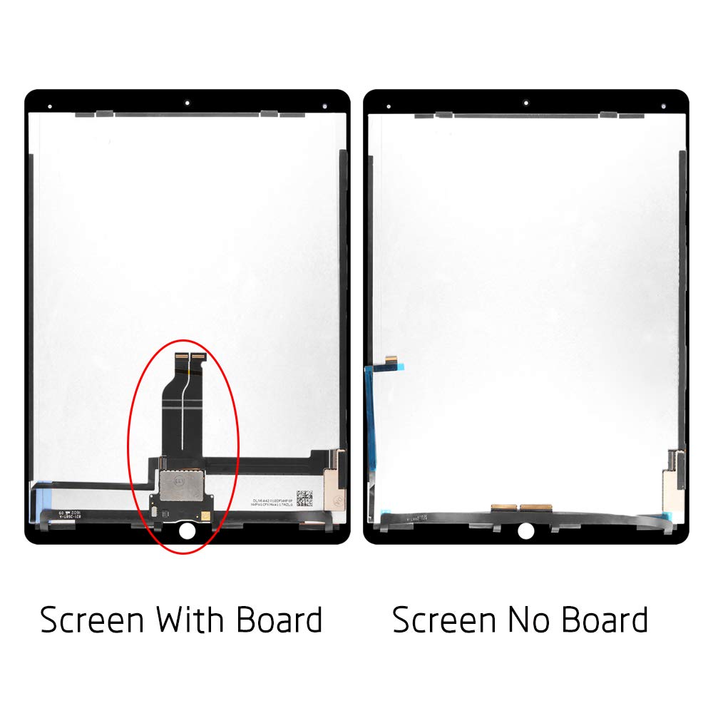 iPad Pro 12.9 1st Gen Screen Replacement Kit (A1652/A1584) - LCD Digitizer Touch Display Assembly + IC Connector PCB Flex Cable (Black) | Perfect for DIY Repair & Home Fixing Projects