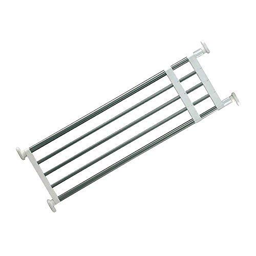 BAOYOUNI Adjustable Tension Closet Shelves - Stainless Steel Rustproof Storage Rack for Bathroom, Kitchen, Pantry Organization - Space Saving Shelf Dividers in Ivory (23.62-31.5 Inches) - Perfect for Small Spaces, Closet Organizing & Home Storage Solutions