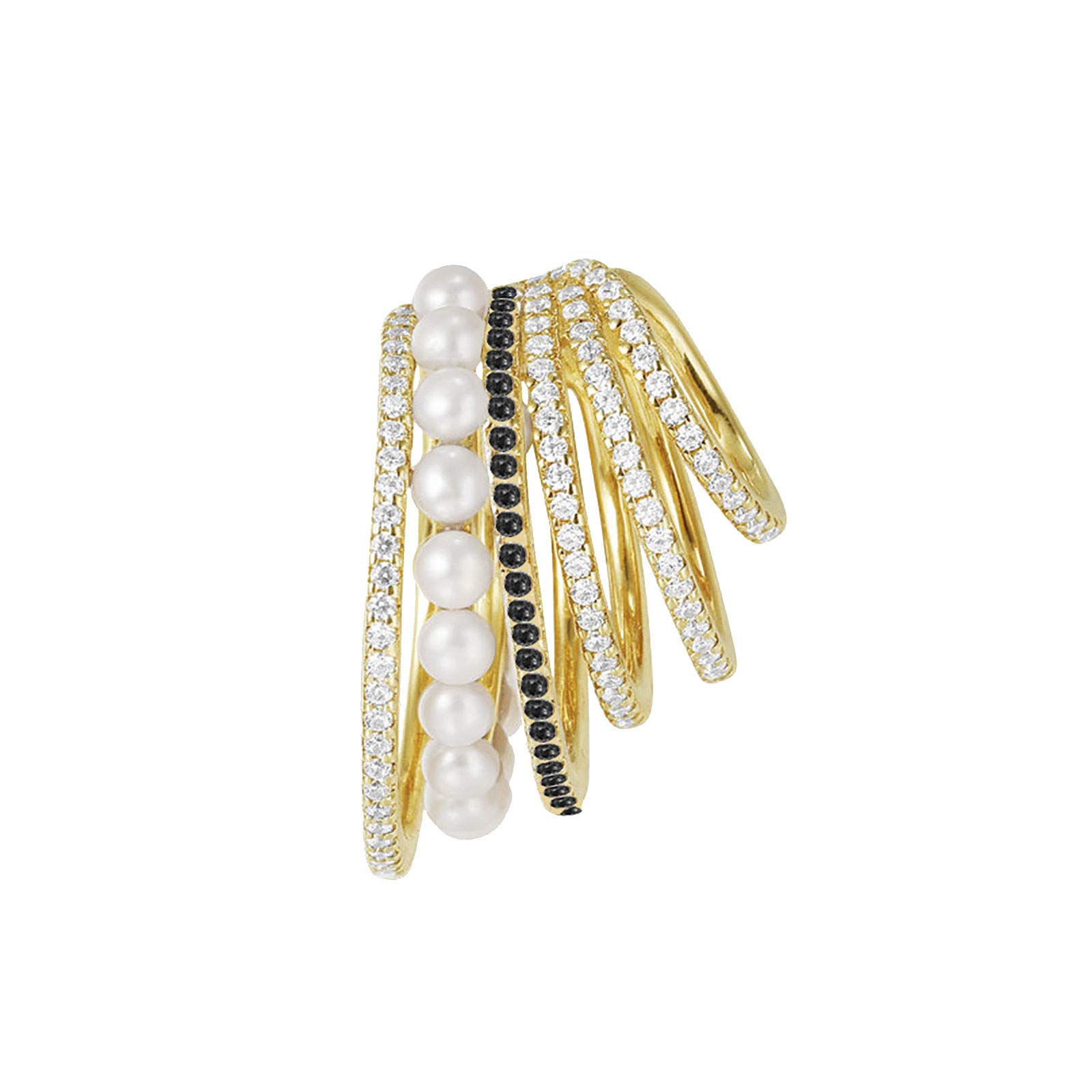Stylish Multi-Layer Dangle Earrings for Women - Pearl & Czech Crystal Clip-On Earrings (No Piercing Required) - Perfect for Parties, Weddings & Everyday Fashion Accessories